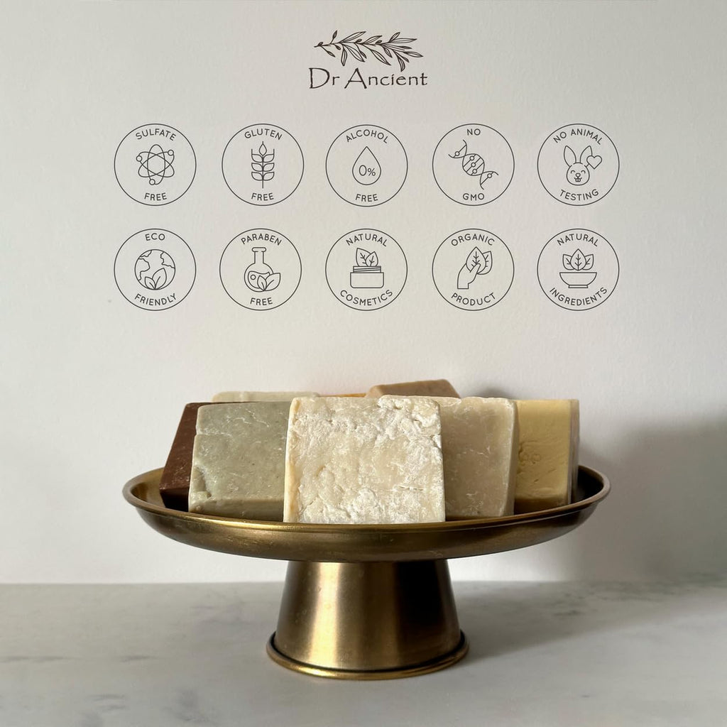Dr.Ancient Turmeric Soap Bar, Organic Soap Bars Handcrafted the Traditional Way, Natural Chemical-Free, Vegan, Used for Face Wash, Body Wash, and Hand Cleansing, Nourishing & Daily Skincare Routine