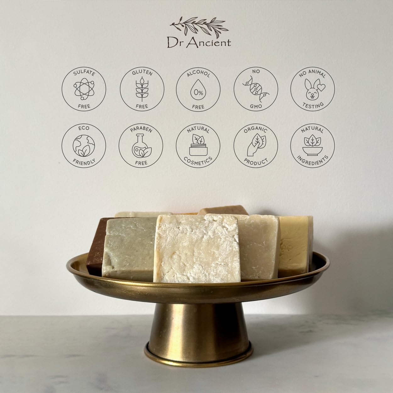 Dr.Ancient Turmeric Soap Bar, Organic Soap Bars Handcrafted the Traditional Way, Natural Chemical-Free, Vegan, Used for Face Wash, Body Wash, and Hand Cleansing, Nourishing & Daily Skincare Routine
