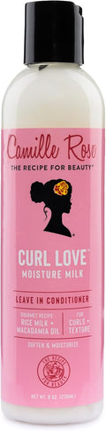 Camille Rose Curl Love Moisture Milk Leave-In Conditioner, 240 ml | Moisturises & Softens Curls, For All Textured Hair, Macadamia Nut & Vanilla, Lightweight Formula, Nourishing Leave-In Cream