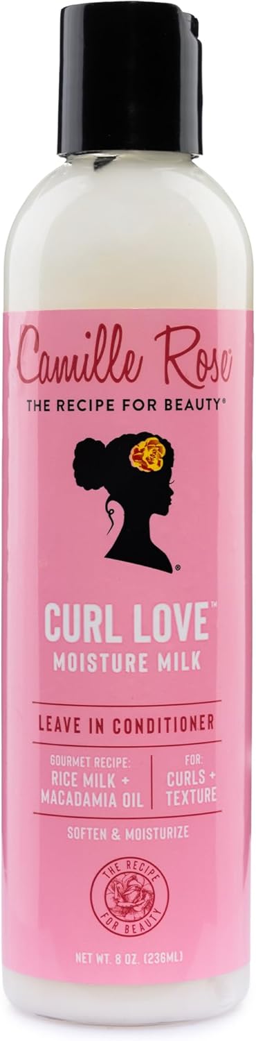 Camille Rose Curl Love Moisture Milk Leave-In Conditioner, 240 ml | Moisturises & Softens Curls, For All Textured Hair, Macadamia Nut & Vanilla, Lightweight Formula, Nourishing Leave-In Cream