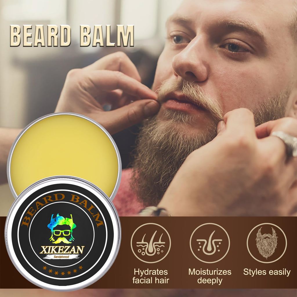 XIKEZAN Beard Grooming Kit for Men Gifts w/Beard Conditioner, 2 Scent Oil, Birthday Christmas Secret Santa Stocking Fillers Gifts for Men Him Dad Husband Boyfriend