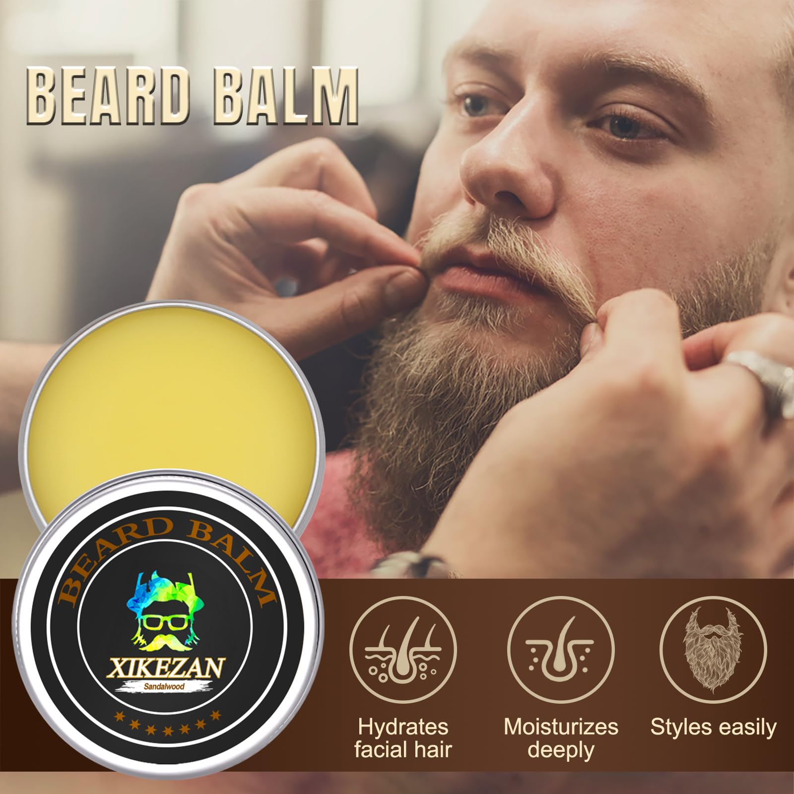 XIKEZAN Beard Grooming Kit for Men Gifts w/Beard Conditioner, 2 Scent Oil, Birthday Christmas Secret Santa Stocking Fillers Gifts for Men Him Dad Husband Boyfriend