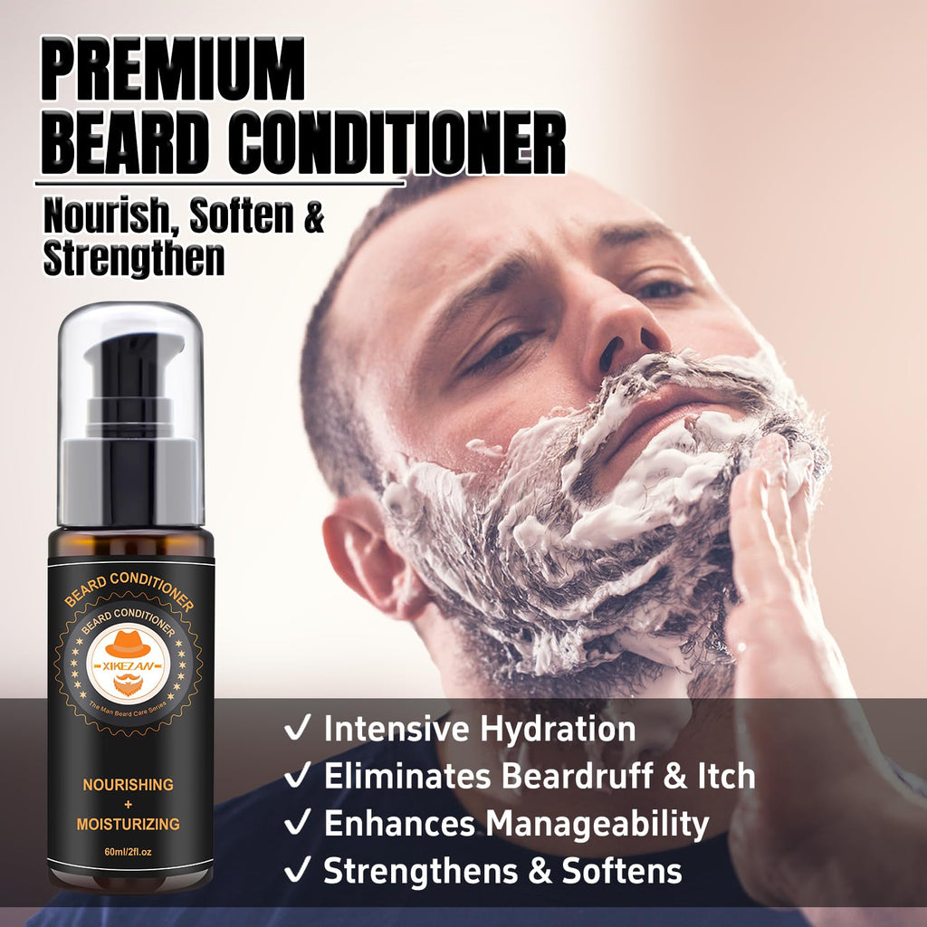 XIKEZAN Beard Grooming Kit for Men Gifts w/Beard Conditioner, 2 Scent Oil, Birthday Christmas Secret Santa Stocking Fillers Gifts for Men Him Dad Husband Boyfriend