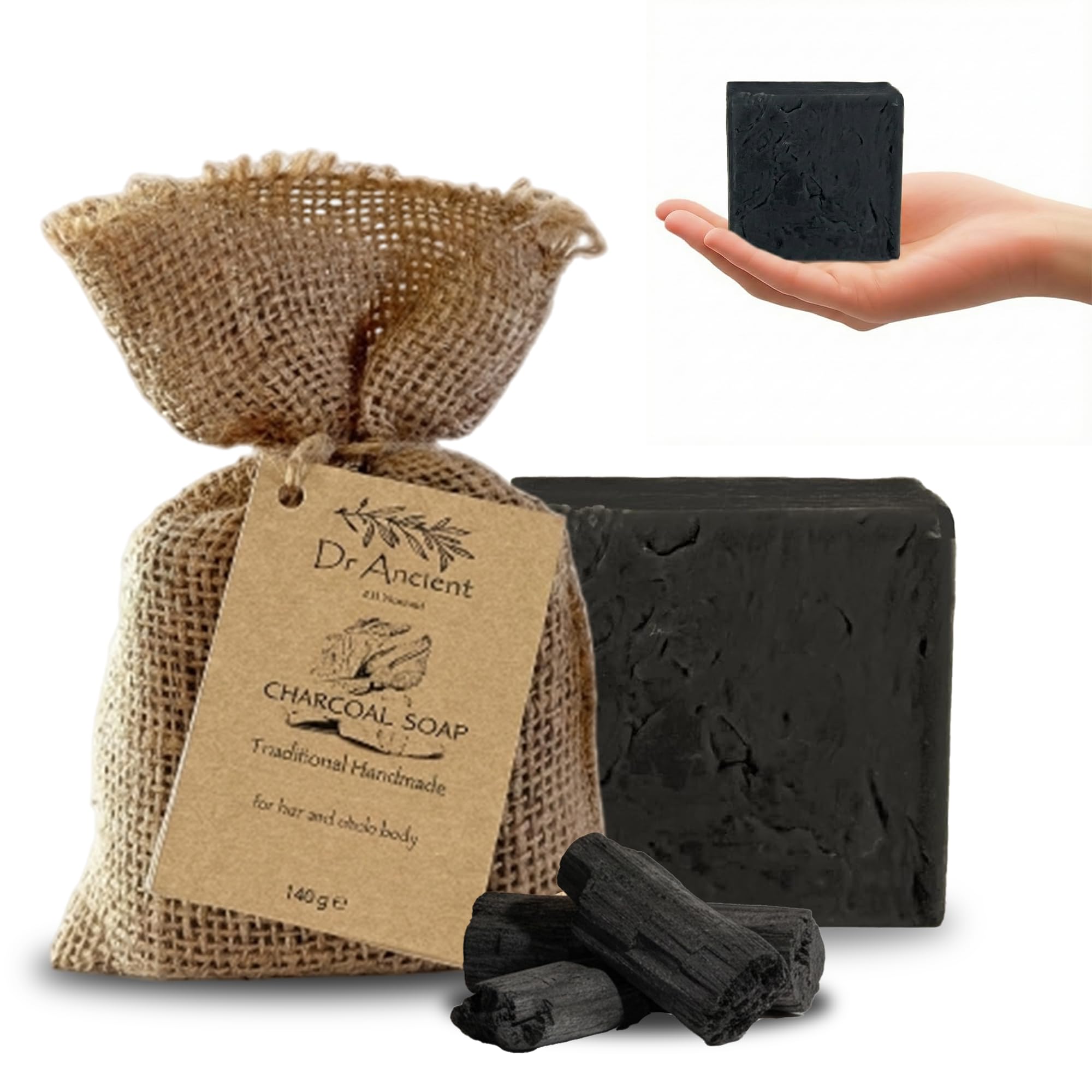 Dr.Ancient Turmeric Soap Bar, Organic Soap Bars Handcrafted the Traditional Way, Natural Chemical-Free, Vegan, Used for Face Wash, Body Wash, and Hand Cleansing, Nourishing & Daily Skincare Routine
