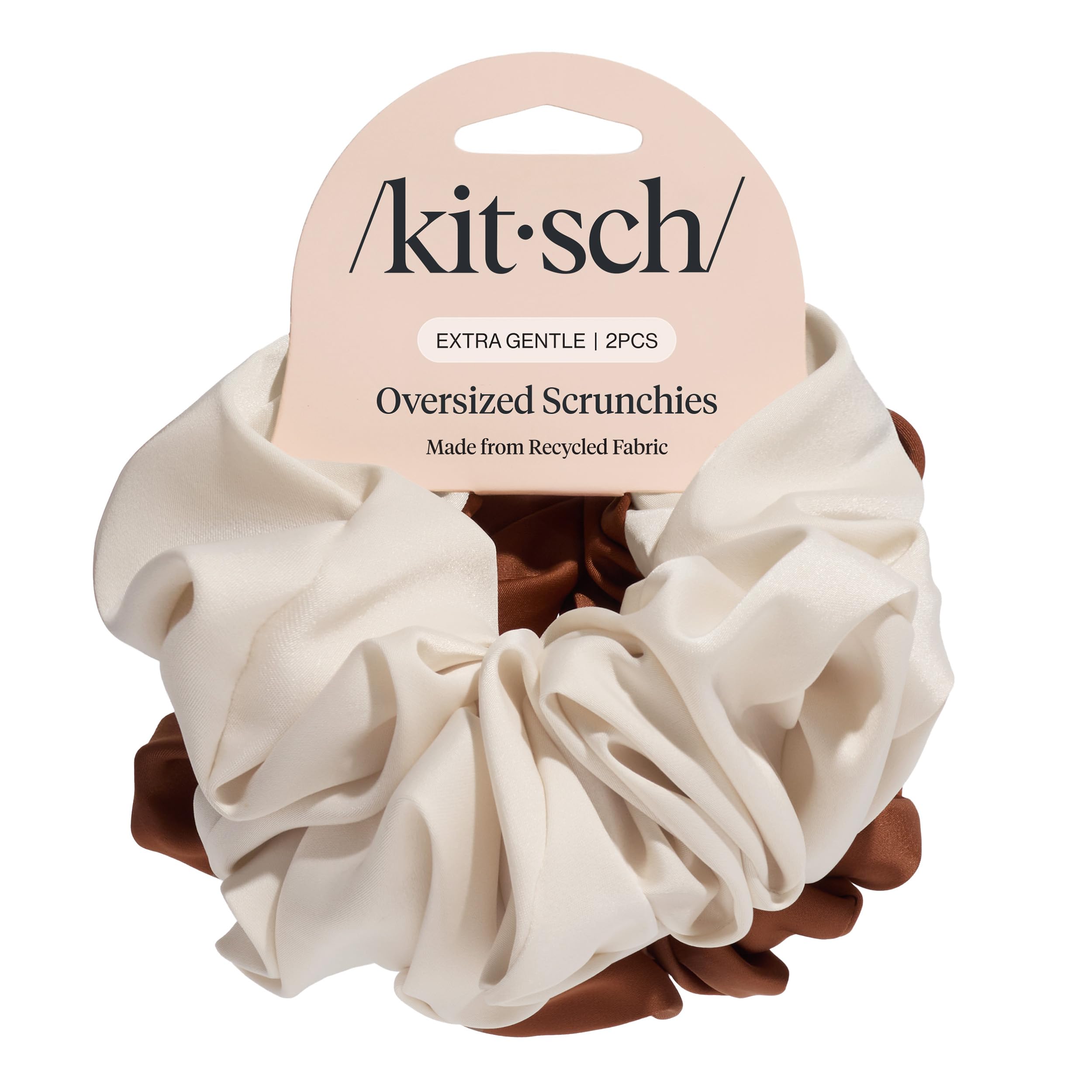 Kitsch Satin Scrunchies for Women - No Crease Hair Ties for Girls | Scrunchies For All Hair Types and Textures, Perfect for Day or Night | Ideal Gifts for Women - 6 Pcs, Terracotta