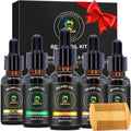 Beard Oil 5 Pack,Pure & Natural Sandalwood,Cedarwood,Vanilla,Sweet Orange,Unscented for Men Beard Growth,Soften,Moisturize,Strength,Christmas Fathers Valentines Gifts for Men Him Dad Boyfriend Husband
