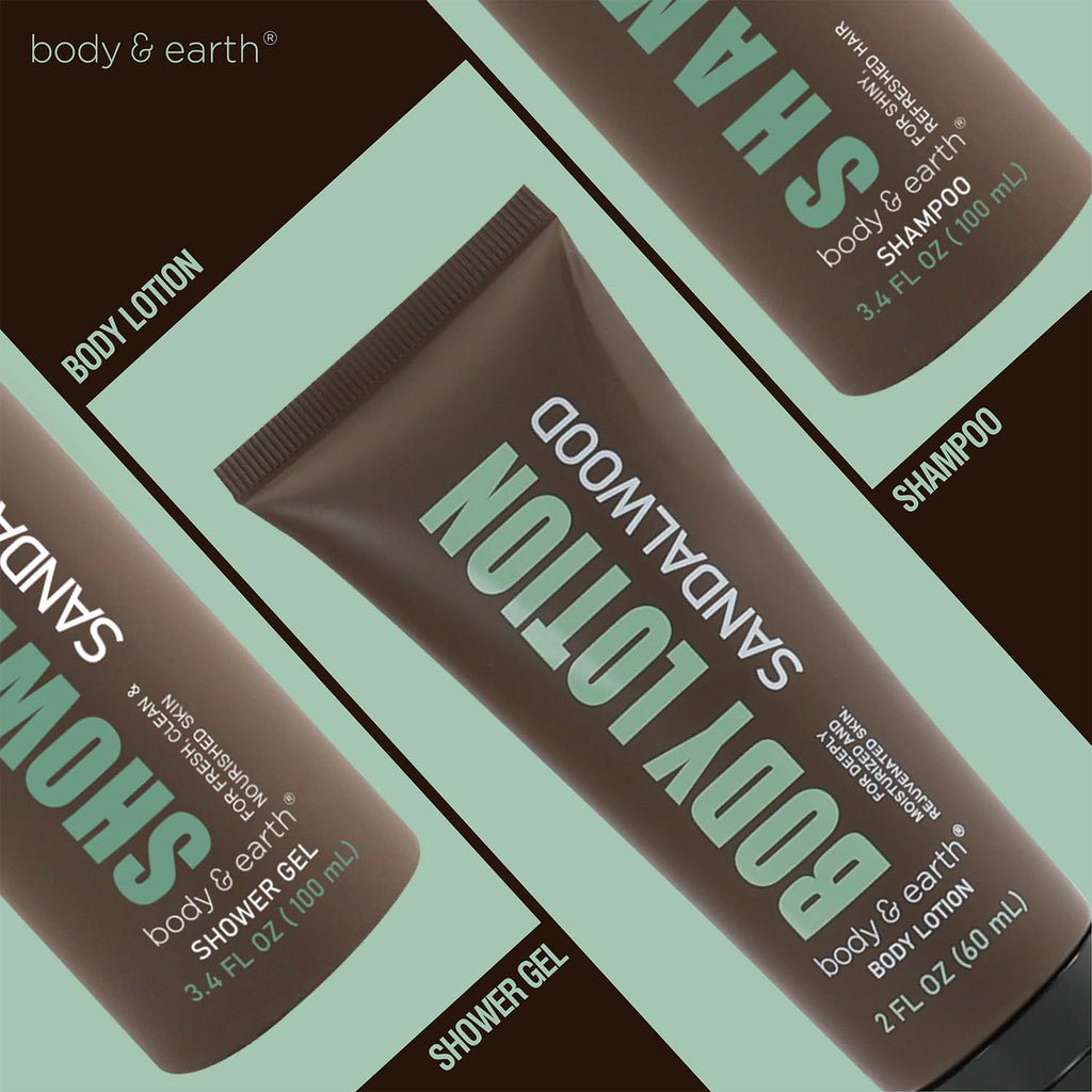 Bath and Body Gift Baskets for Men Body & Earth 9Pcs Fresh Citrus Mens Bath Set with Body Lotion, Face Wash, Shower Gel, Bubble Bath, Loofah Gift Set for Men Fathers Day Valentine Gifts Christmas