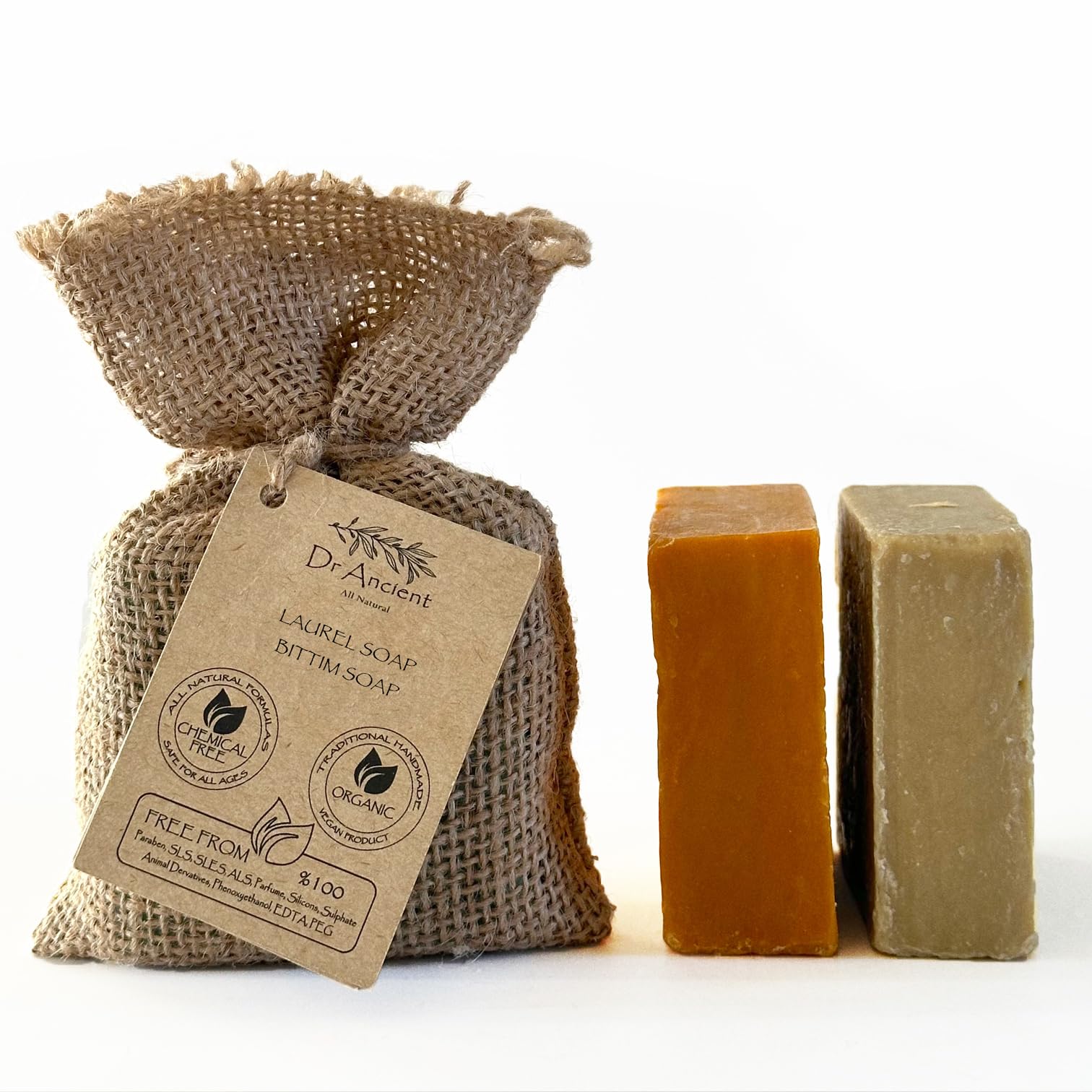 Dr.Ancient Turmeric Soap Bar, Organic Soap Bars Handcrafted the Traditional Way, Natural Chemical-Free, Vegan, Used for Face Wash, Body Wash, and Hand Cleansing, Nourishing & Daily Skincare Routine