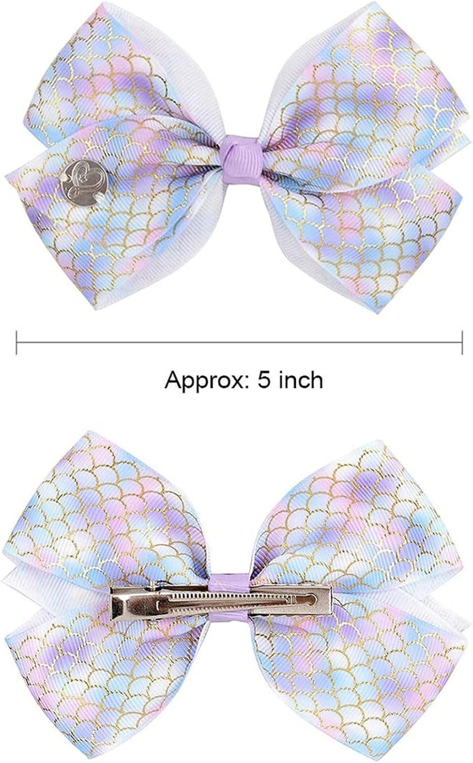 LABOTA 12pcs Hair Bows,Siwa Bows Alligator Clips 5 Inches Mermaid Unicorn Rainbow Alligator Clips Grosgrain Ribbon Hair Barrettes for Toddler Teens Kids Girls Birthday Gift Holiday Present