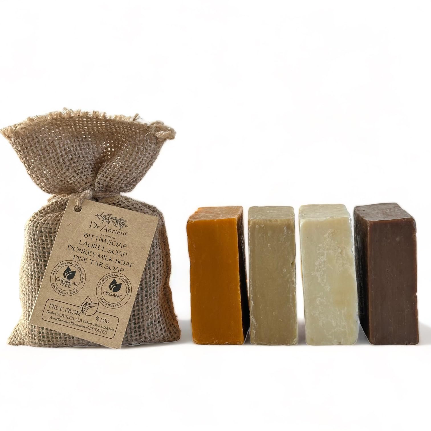 Dr.Ancient Turmeric Soap Bar, Organic Soap Bars Handcrafted the Traditional Way, Natural Chemical-Free, Vegan, Used for Face Wash, Body Wash, and Hand Cleansing, Nourishing & Daily Skincare Routine