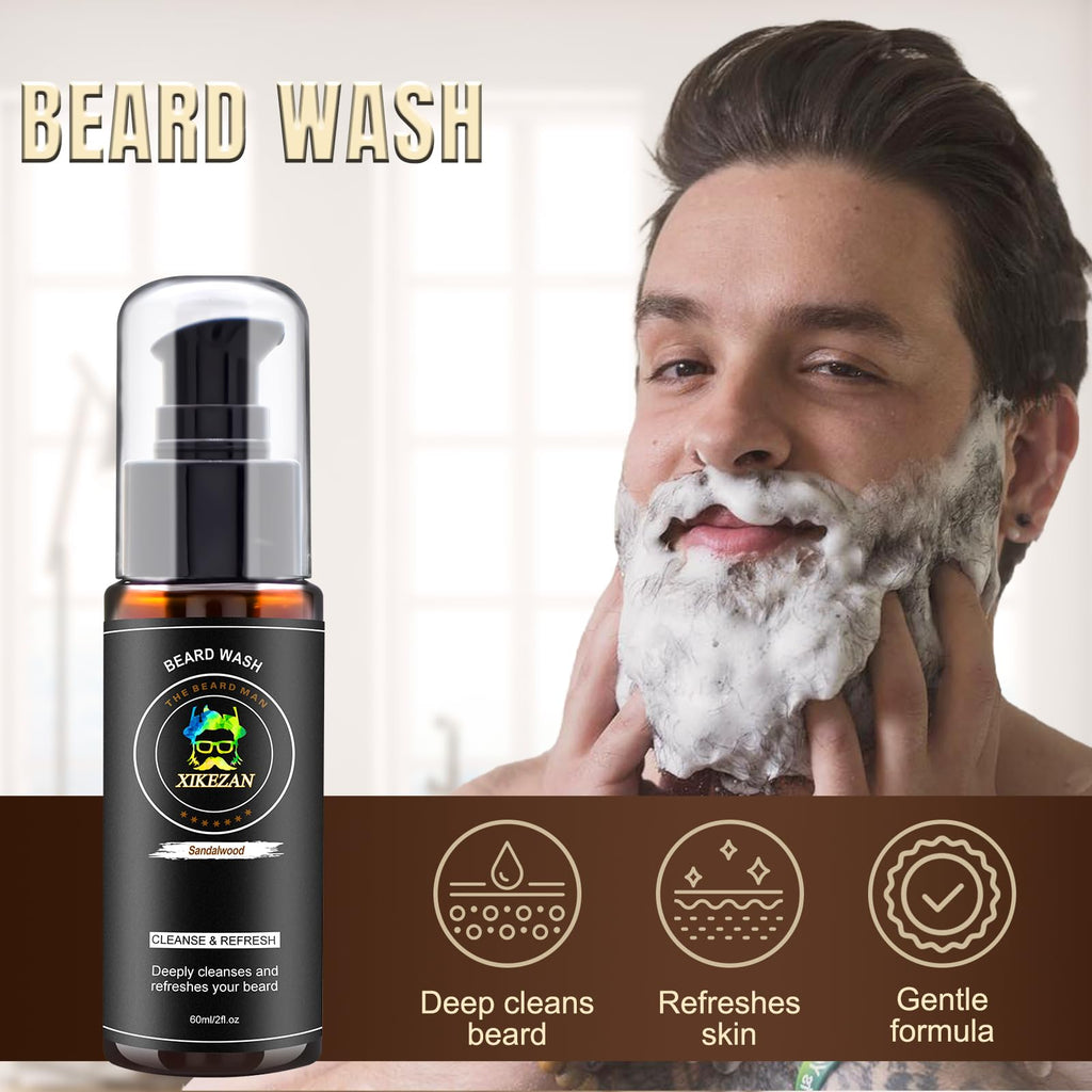 XIKEZAN Beard Grooming Kit for Men Gifts w/Beard Conditioner, 2 Scent Oil, Birthday Christmas Secret Santa Stocking Fillers Gifts for Men Him Dad Husband Boyfriend