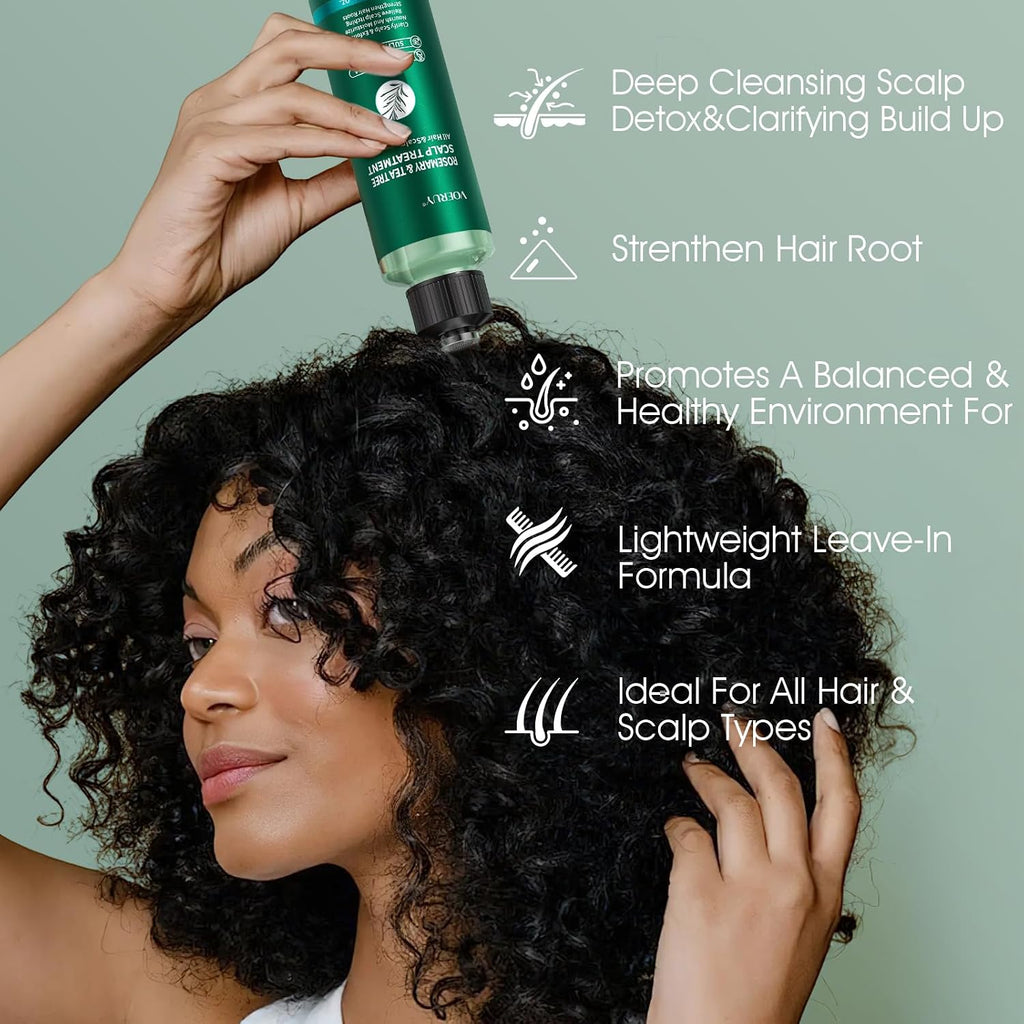 Rosemary & Tea Tree Scalp Treatment, Leave In Scalp Exfoliating, 120 ML | Anti-Dandruff, Dry & Itchy Scalp Relief, Hydrating Scalp Oil, Strengthens Hair Roots, Exfoliating Scalp Treatment