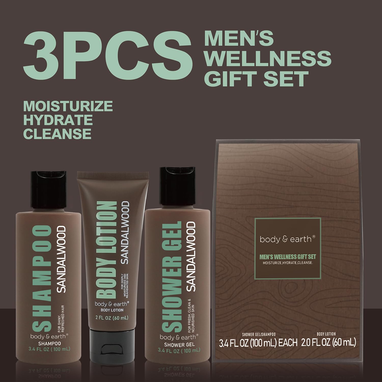 Bath and Body Gift Baskets for Men Body & Earth 9Pcs Fresh Citrus Mens Bath Set with Body Lotion, Face Wash, Shower Gel, Bubble Bath, Loofah Gift Set for Men Fathers Day Valentine Gifts Christmas