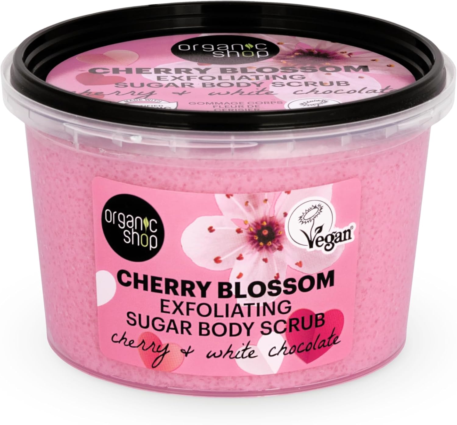 Organic Shop 250ml Body Scrub Cherry Blossom Exfoliating Cherry & White Chocolate