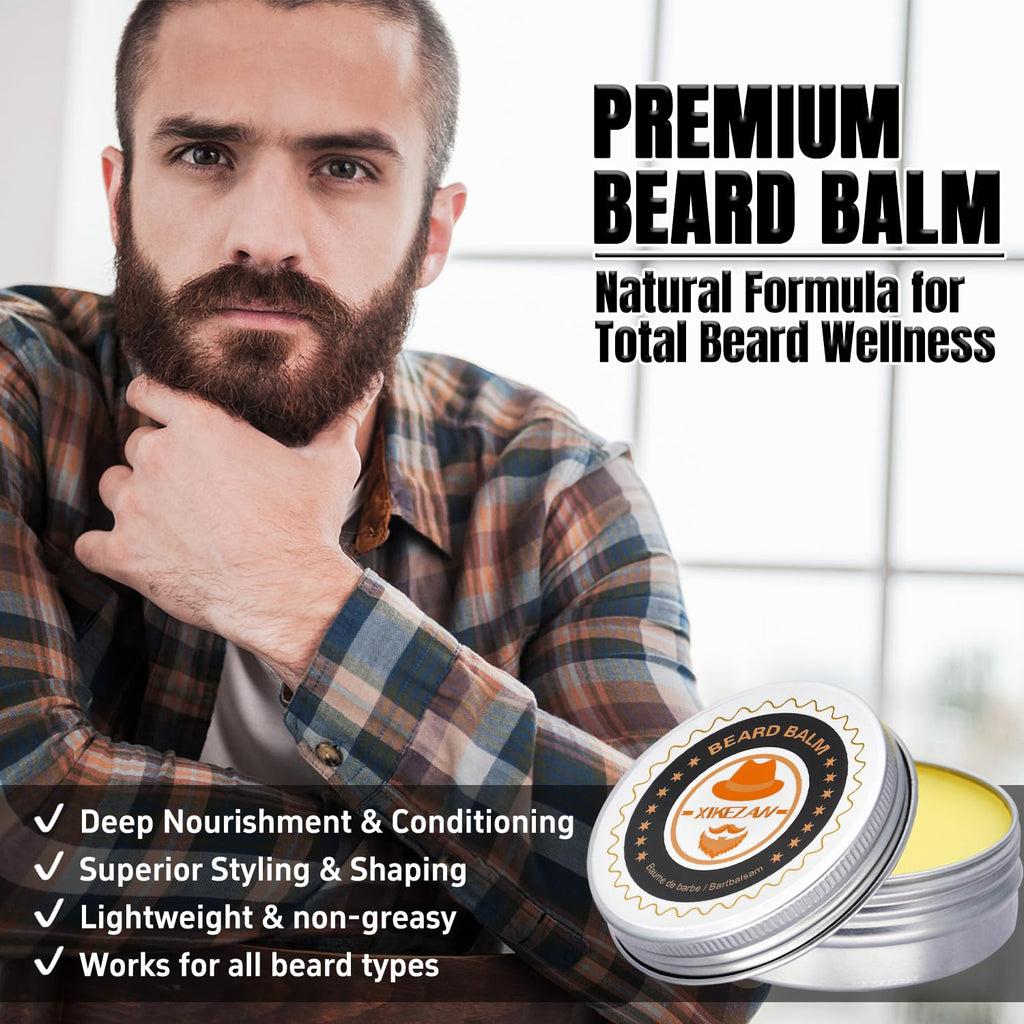 XIKEZAN Beard Grooming Kit for Men Gifts w/Beard Conditioner, 2 Scent Oil, Birthday Christmas Secret Santa Stocking Fillers Gifts for Men Him Dad Husband Boyfriend