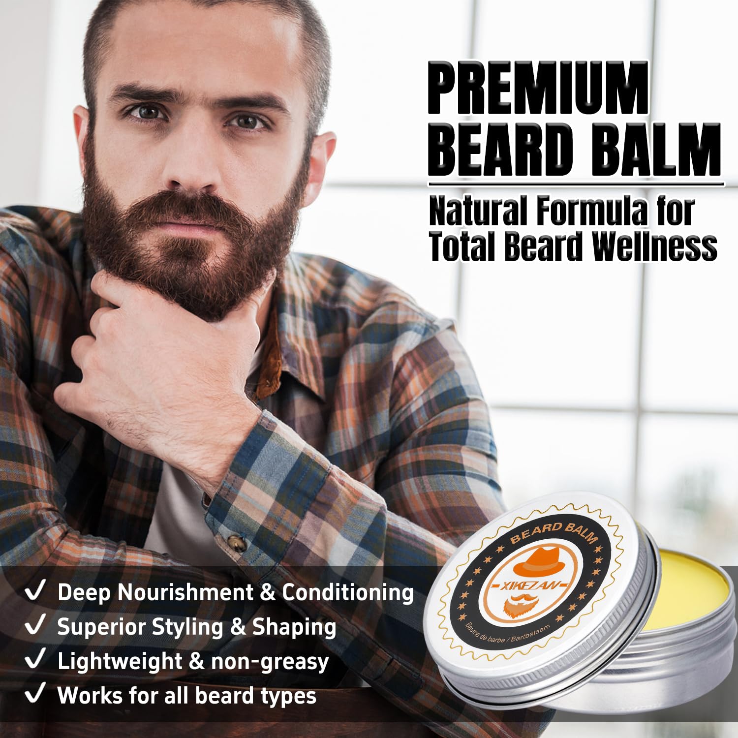 XIKEZAN Beard Grooming Kit for Men Gifts w/Beard Conditioner, 2 Scent Oil, Birthday Christmas Secret Santa Stocking Fillers Gifts for Men Him Dad Husband Boyfriend
