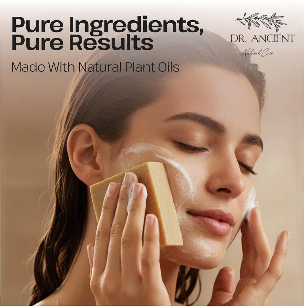 Dr.Ancient Turmeric Soap Bar, Organic Soap Bars Handcrafted the Traditional Way, Natural Chemical-Free, Vegan, Used for Face Wash, Body Wash, and Hand Cleansing, Nourishing & Daily Skincare Routine