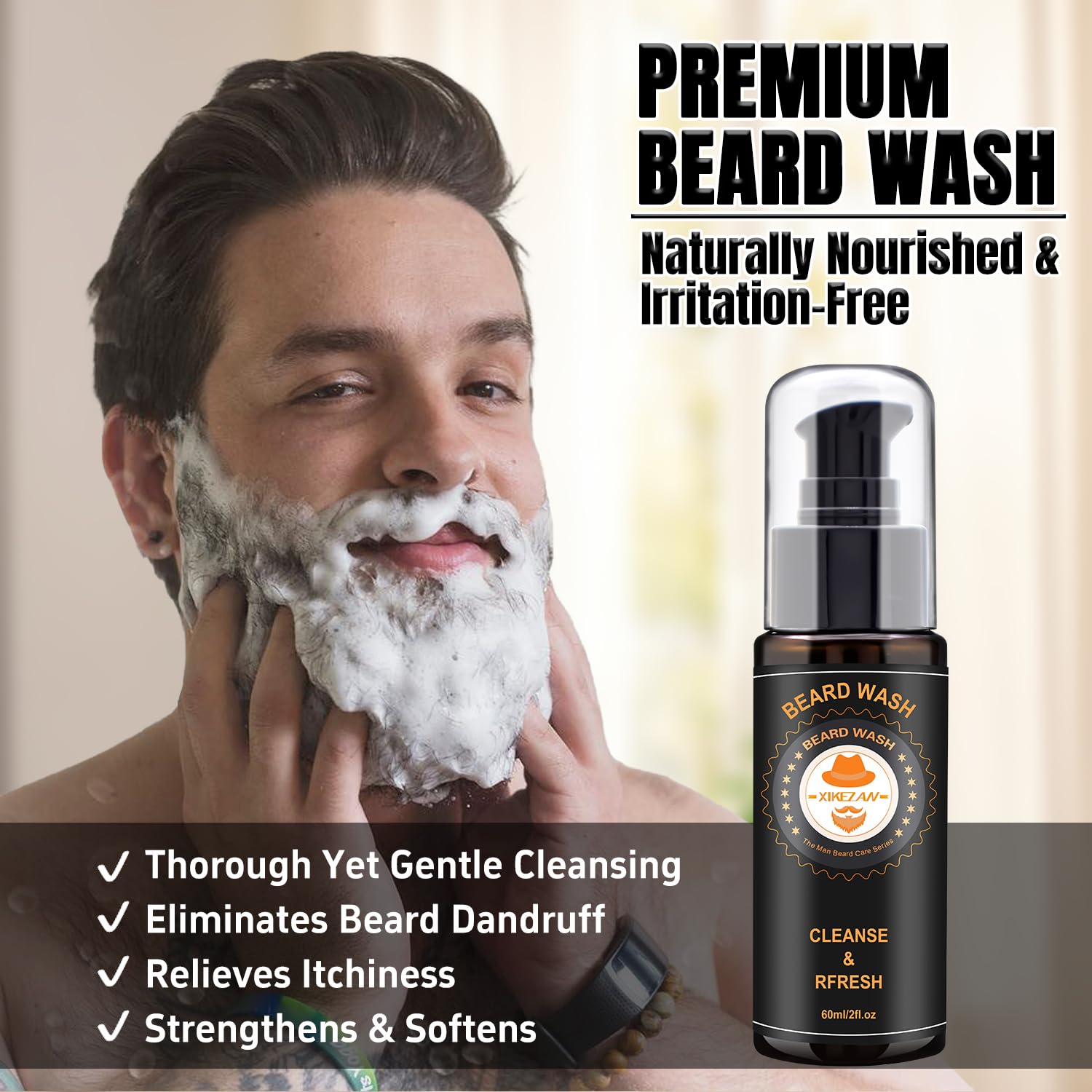XIKEZAN Beard Grooming Kit for Men Gifts w/Beard Conditioner, 2 Scent Oil, Birthday Christmas Secret Santa Stocking Fillers Gifts for Men Him Dad Husband Boyfriend