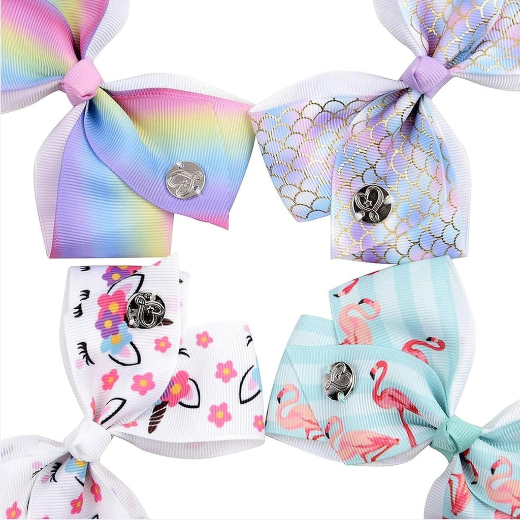 LABOTA 12pcs Hair Bows,Siwa Bows Alligator Clips 5 Inches Mermaid Unicorn Rainbow Alligator Clips Grosgrain Ribbon Hair Barrettes for Toddler Teens Kids Girls Birthday Gift Holiday Present