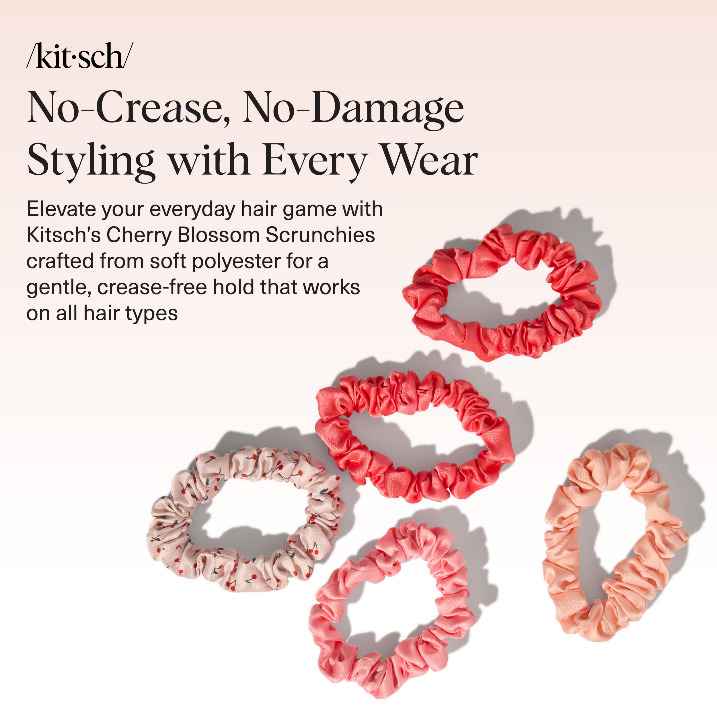Kitsch Satin Scrunchies for Women - No Crease Hair Ties for Girls | Scrunchies For All Hair Types and Textures, Perfect for Day or Night | Ideal Gifts for Women - 6 Pcs, Terracotta