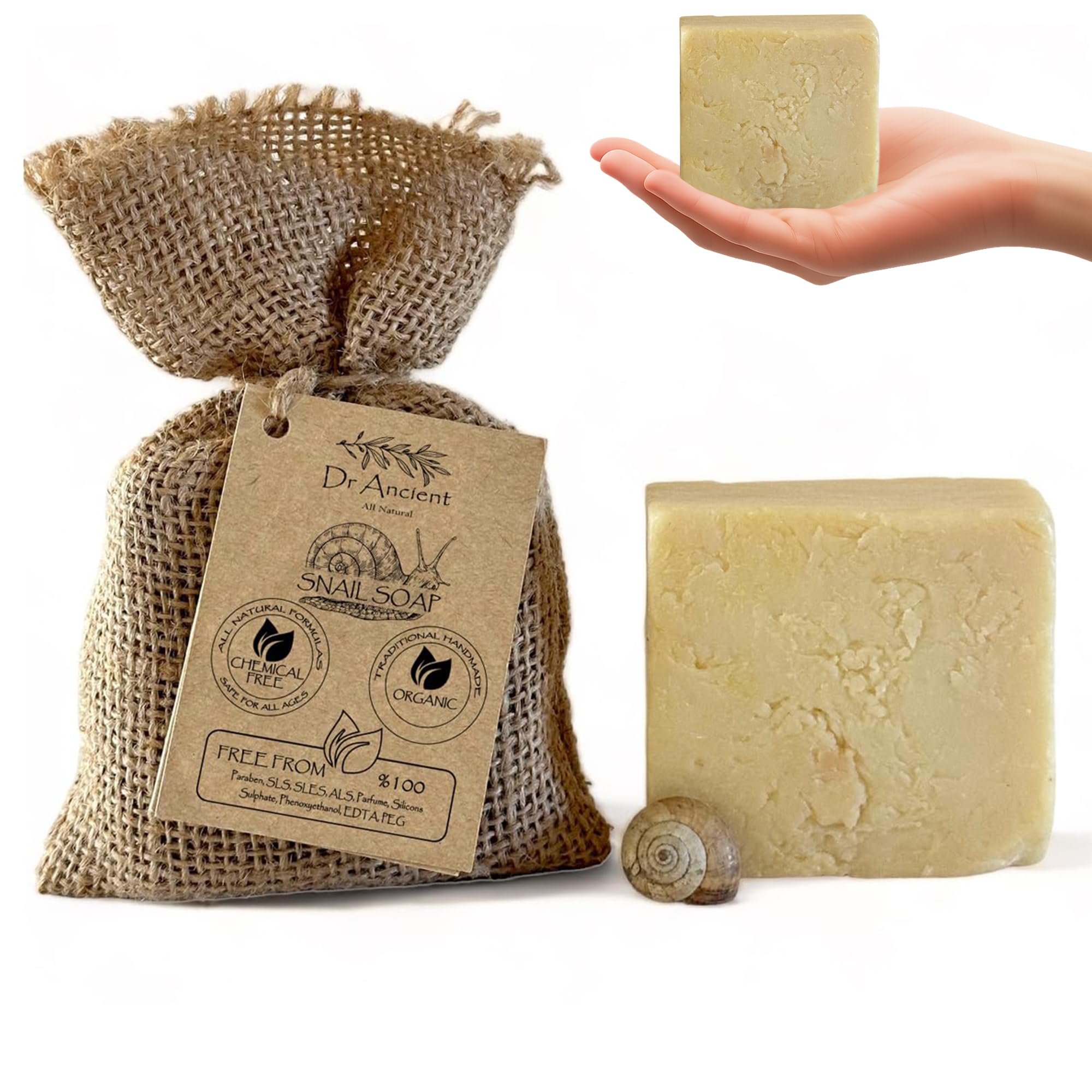 Dr.Ancient Turmeric Soap Bar, Organic Soap Bars Handcrafted the Traditional Way, Natural Chemical-Free, Vegan, Used for Face Wash, Body Wash, and Hand Cleansing, Nourishing & Daily Skincare Routine