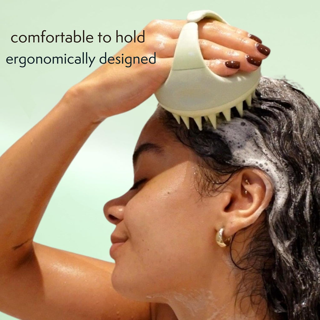 Nature Spell Scalp Massager & Scrubber, Soft Silicone Bristles, Oil Applicator & Exfoliator for Wet and Dry Hair