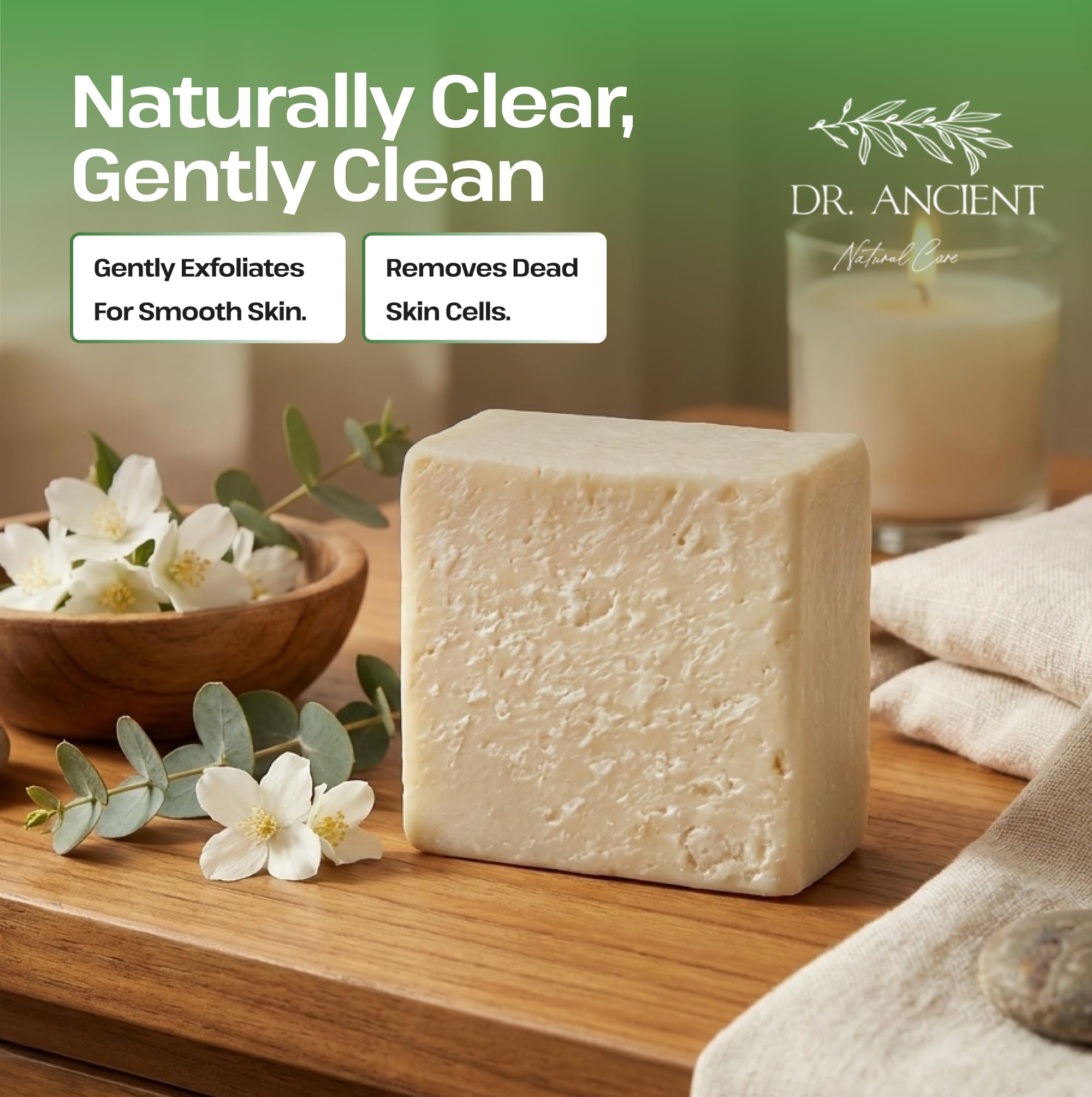 Dr.Ancient Turmeric Soap Bar, Organic Soap Bars Handcrafted the Traditional Way, Natural Chemical-Free, Vegan, Used for Face Wash, Body Wash, and Hand Cleansing, Nourishing & Daily Skincare Routine