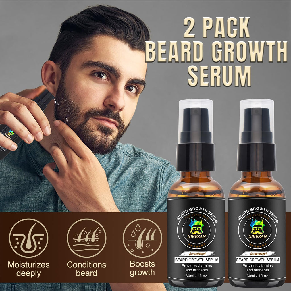 XIKEZAN Beard Grooming Kit for Men Gifts w/Beard Conditioner, 2 Scent Oil, Birthday Christmas Secret Santa Stocking Fillers Gifts for Men Him Dad Husband Boyfriend