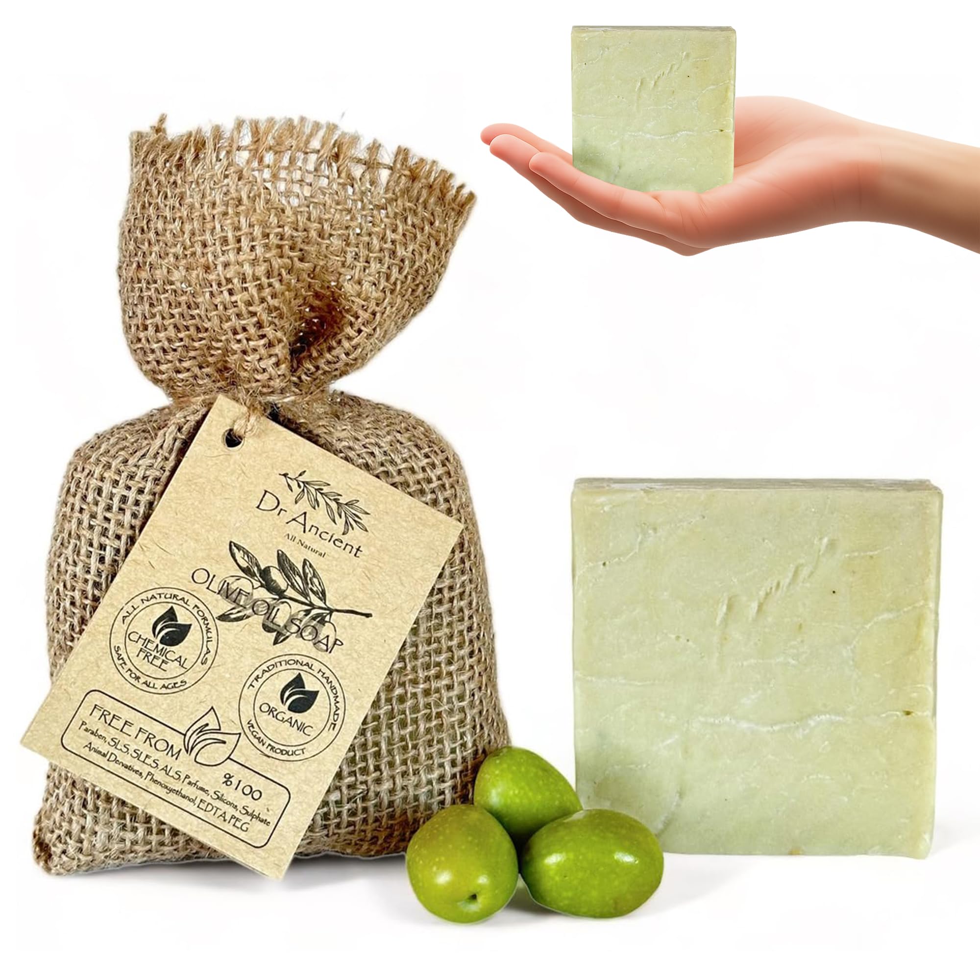 Dr.Ancient Turmeric Soap Bar, Organic Soap Bars Handcrafted the Traditional Way, Natural Chemical-Free, Vegan, Used for Face Wash, Body Wash, and Hand Cleansing, Nourishing & Daily Skincare Routine