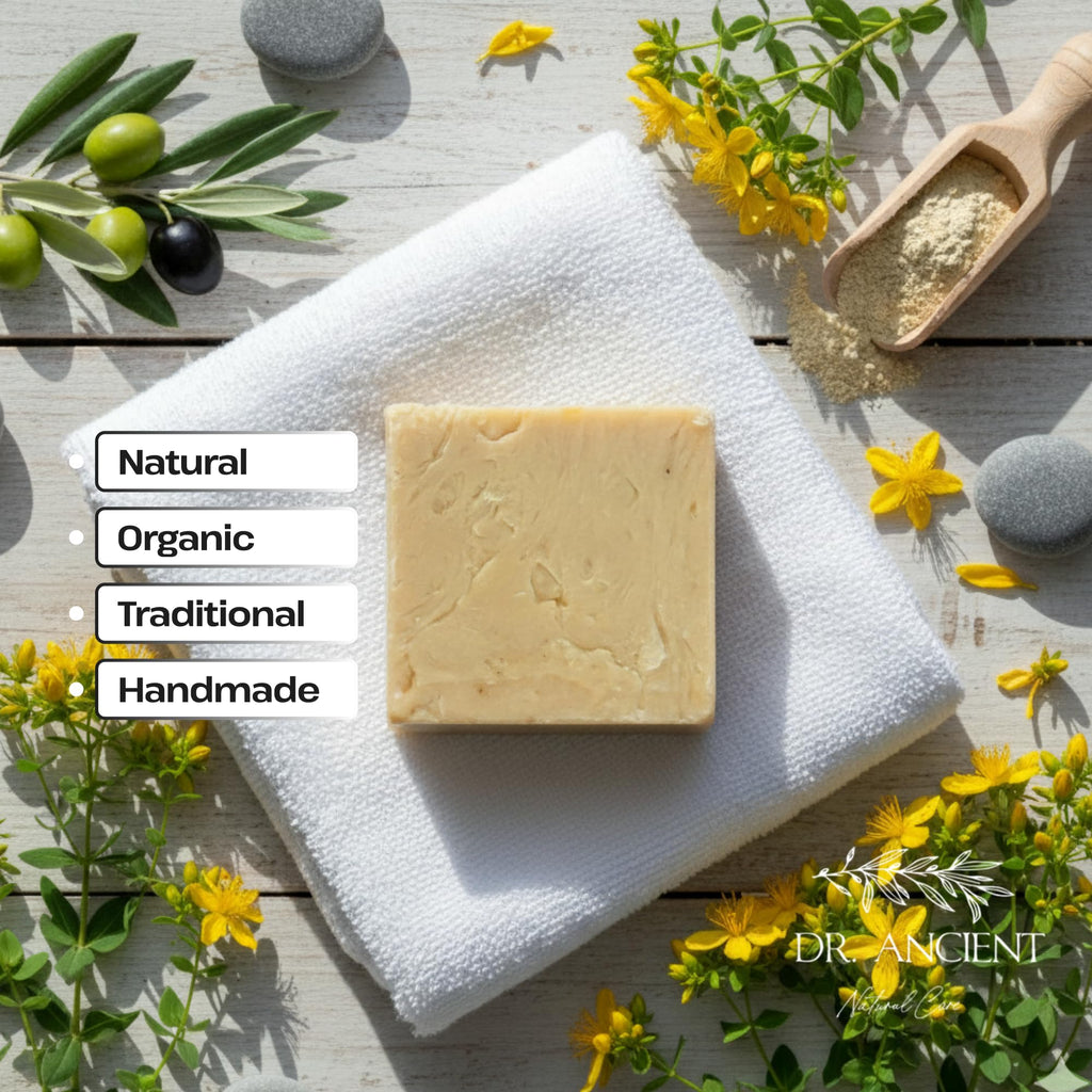 Dr.Ancient Turmeric Soap Bar, Organic Soap Bars Handcrafted the Traditional Way, Natural Chemical-Free, Vegan, Used for Face Wash, Body Wash, and Hand Cleansing, Nourishing & Daily Skincare Routine
