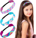 3 Pieces Tie Dye Elastic Headbands Kids Girls Tween Wide Head Bands Stretch Sports No Slip Chic Stretch Hairband for Yoga Adjustable Hair Band Hair Accessories