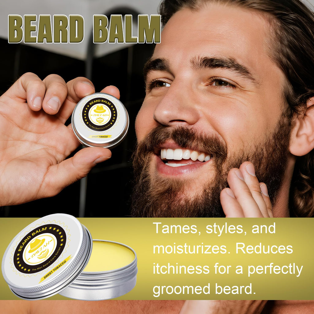 XIKEZAN Beard Grooming Kit for Men Gifts w/Beard Conditioner, 2 Scent Oil, Birthday Christmas Secret Santa Stocking Fillers Gifts for Men Him Dad Husband Boyfriend