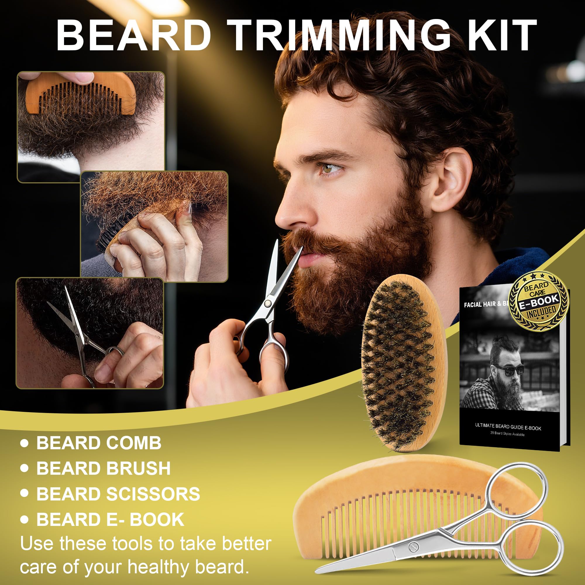 XIKEZAN Beard Grooming Kit for Men Gifts w/Beard Conditioner, 2 Scent Oil, Birthday Christmas Secret Santa Stocking Fillers Gifts for Men Him Dad Husband Boyfriend