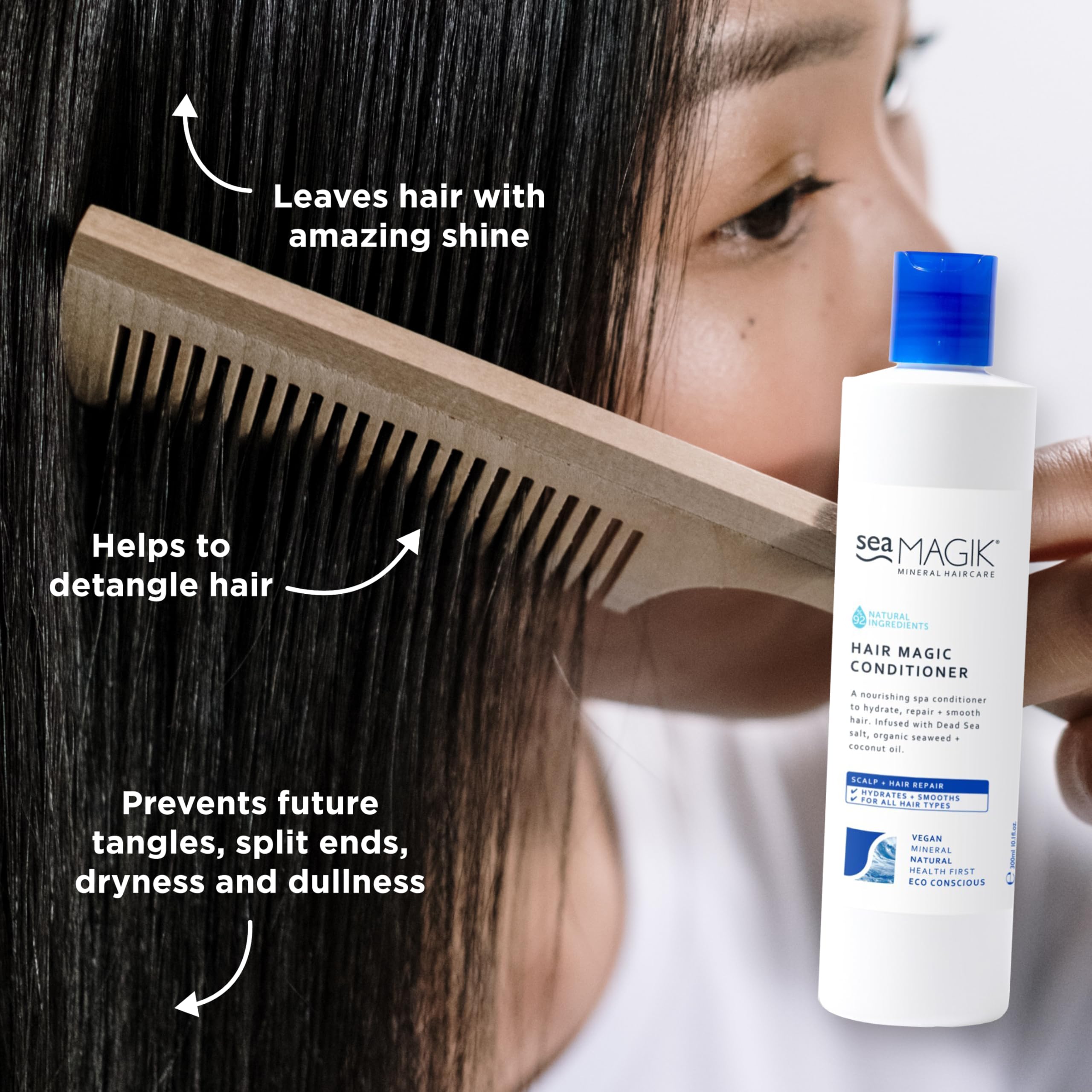 Sea Magik - Salicylic Acid Shampoo for Psoriasis & Itchy Scalp Relief, Soothing Antibacterial Seaweed Treatment for Medicated Conditions Like Folliculitis, Eczema & Scalp Acne, Cruelty-Free (300ml)