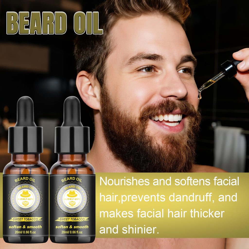 XIKEZAN Beard Grooming Kit for Men Gifts w/Beard Conditioner, 2 Scent Oil, Birthday Christmas Secret Santa Stocking Fillers Gifts for Men Him Dad Husband Boyfriend