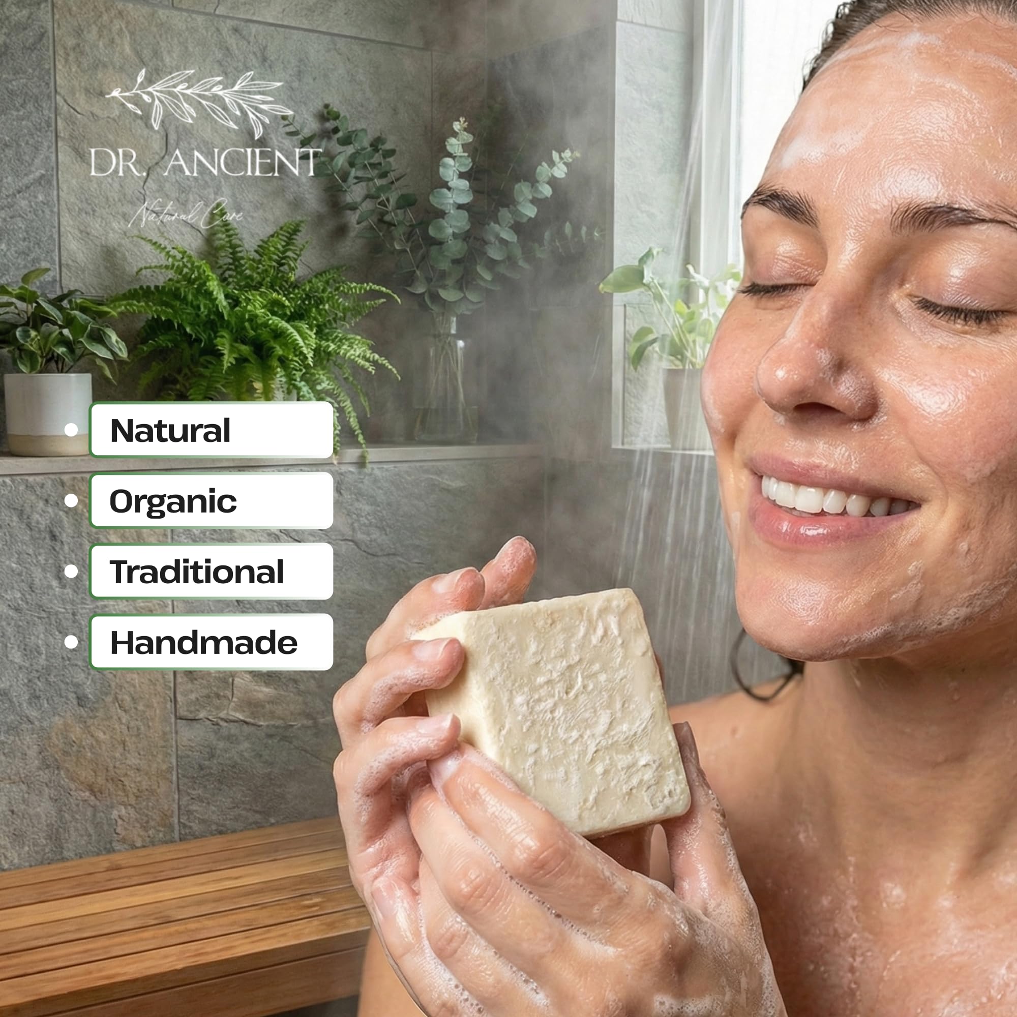 Dr.Ancient Turmeric Soap Bar, Organic Soap Bars Handcrafted the Traditional Way, Natural Chemical-Free, Vegan, Used for Face Wash, Body Wash, and Hand Cleansing, Nourishing & Daily Skincare Routine
