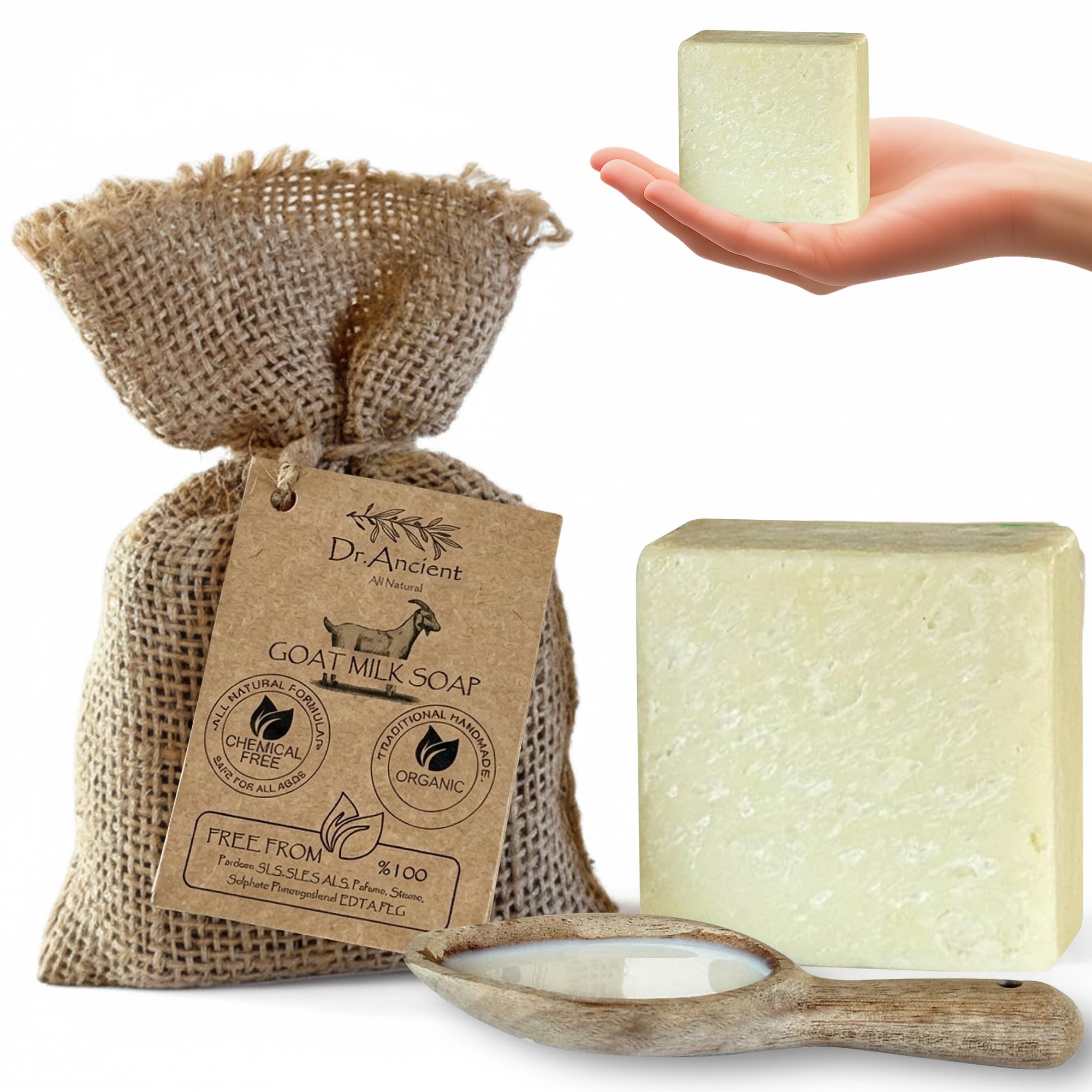 Dr.Ancient Turmeric Soap Bar, Organic Soap Bars Handcrafted the Traditional Way, Natural Chemical-Free, Vegan, Used for Face Wash, Body Wash, and Hand Cleansing, Nourishing & Daily Skincare Routine