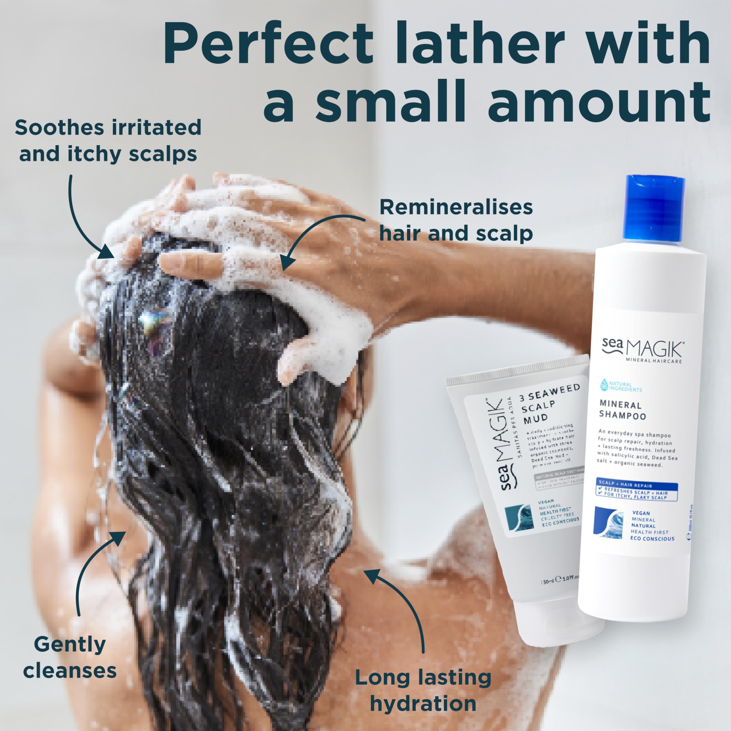 Sea Magik - Salicylic Acid Shampoo for Psoriasis & Itchy Scalp Relief, Soothing Antibacterial Seaweed Treatment for Medicated Conditions Like Folliculitis, Eczema & Scalp Acne, Cruelty-Free (300ml)