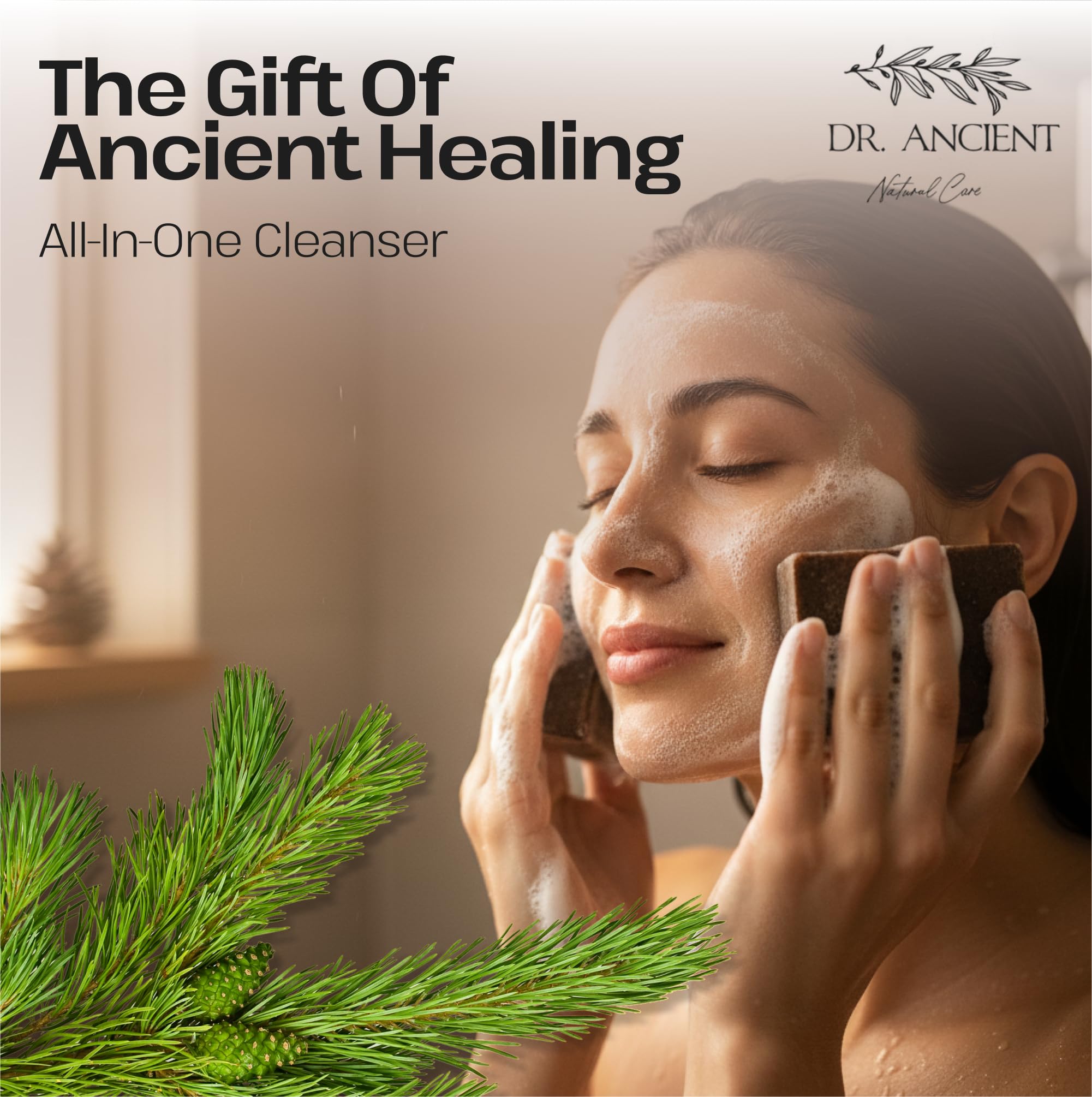 Dr.Ancient Turmeric Soap Bar, Organic Soap Bars Handcrafted the Traditional Way, Natural Chemical-Free, Vegan, Used for Face Wash, Body Wash, and Hand Cleansing, Nourishing & Daily Skincare Routine