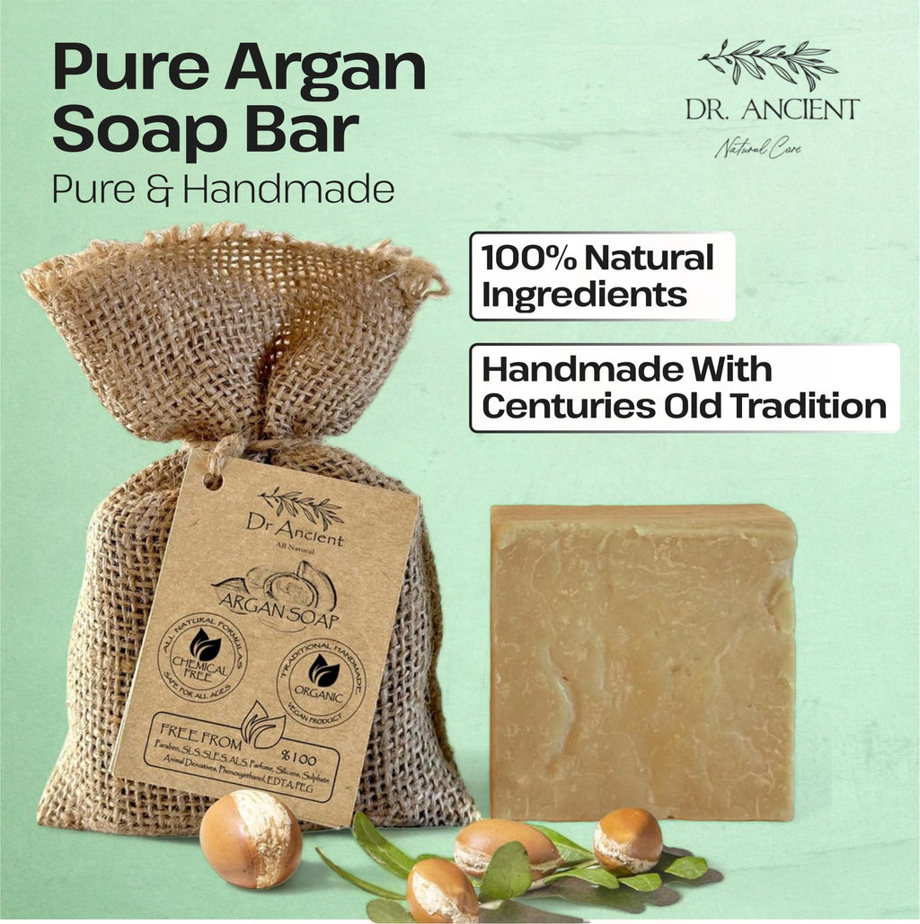 Dr.Ancient Turmeric Soap Bar, Organic Soap Bars Handcrafted the Traditional Way, Natural Chemical-Free, Vegan, Used for Face Wash, Body Wash, and Hand Cleansing, Nourishing & Daily Skincare Routine