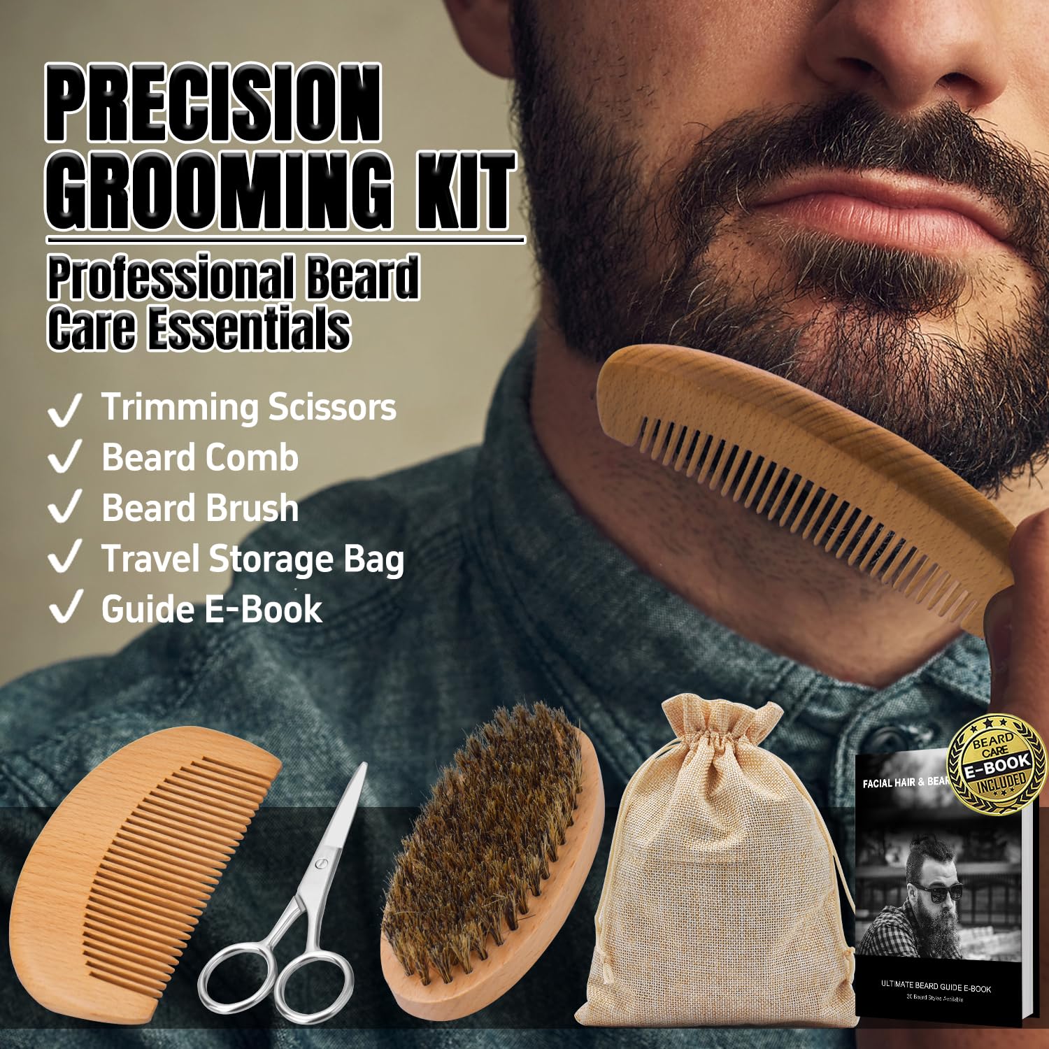 XIKEZAN Beard Grooming Kit for Men Gifts w/Beard Conditioner, 2 Scent Oil, Birthday Christmas Secret Santa Stocking Fillers Gifts for Men Him Dad Husband Boyfriend