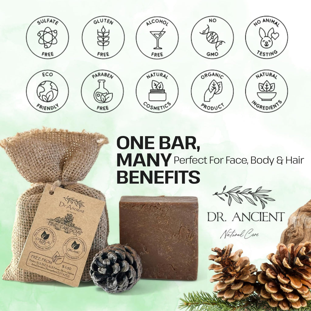 Dr.Ancient Turmeric Soap Bar, Organic Soap Bars Handcrafted the Traditional Way, Natural Chemical-Free, Vegan, Used for Face Wash, Body Wash, and Hand Cleansing, Nourishing & Daily Skincare Routine