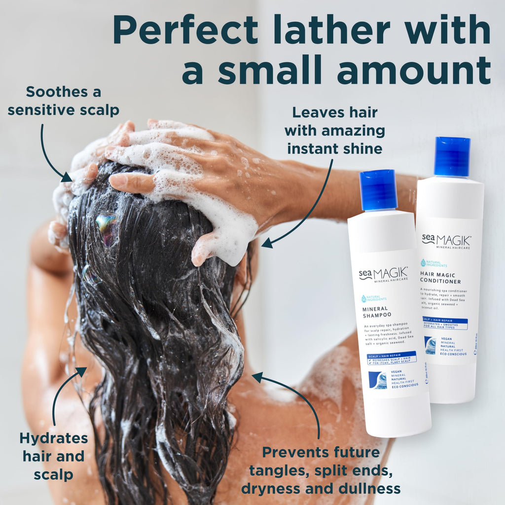 Sea Magik - Salicylic Acid Shampoo for Psoriasis & Itchy Scalp Relief, Soothing Antibacterial Seaweed Treatment for Medicated Conditions Like Folliculitis, Eczema & Scalp Acne, Cruelty-Free (300ml)