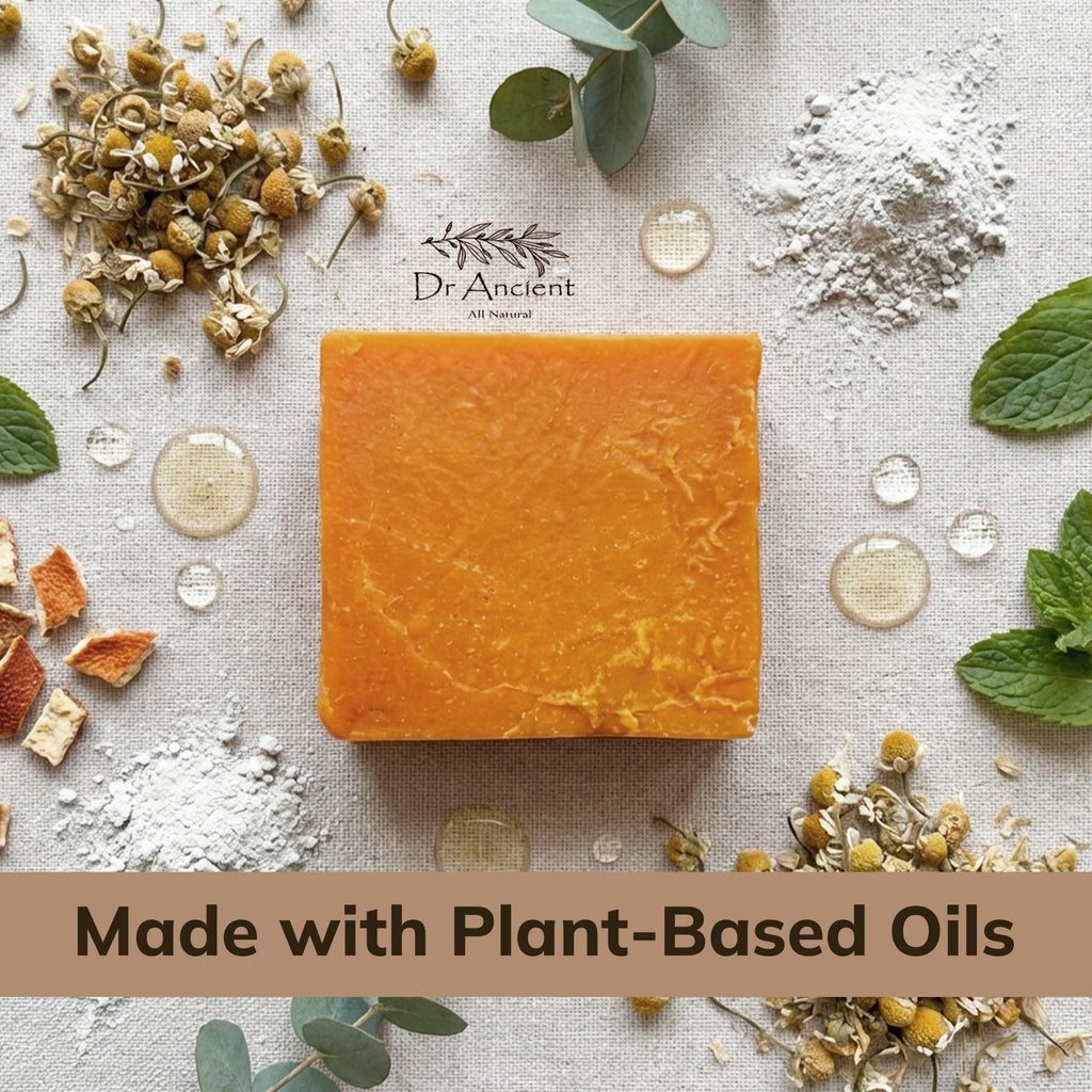 Dr.Ancient Turmeric Soap Bar, Organic Soap Bars Handcrafted the Traditional Way, Natural Chemical-Free, Vegan, Used for Face Wash, Body Wash, and Hand Cleansing, Nourishing & Daily Skincare Routine