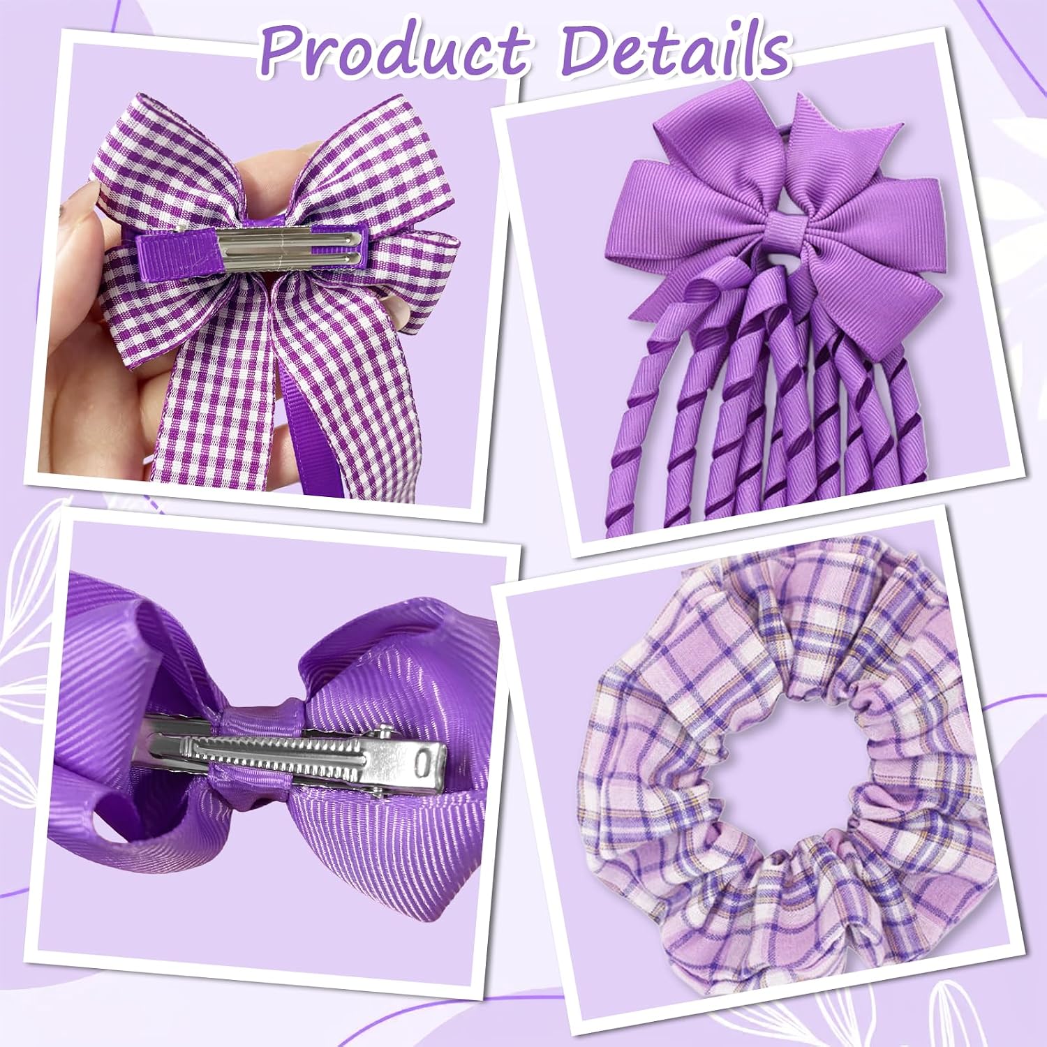 Green Hair Accessories for Girls, 28 Pcs School Hair Accessories Include Bow Hair Clips Headband Hair Bands Ribbon Ponytail Holder, Hair Bows Set for Girls Daily Dress (Available in blue, red yellow, green )