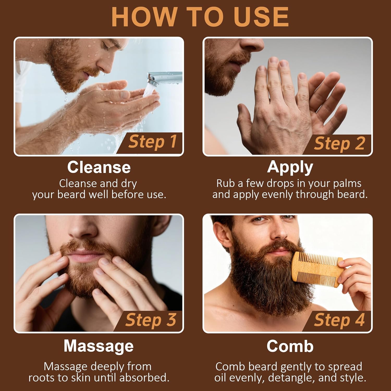 Beard Oil 5 Pack,Pure & Natural Sandalwood,Cedarwood,Vanilla,Sweet Orange,Unscented for Men Beard Growth,Soften,Moisturize,Strength,Christmas Fathers Valentines Gifts for Men Him Dad Boyfriend Husband