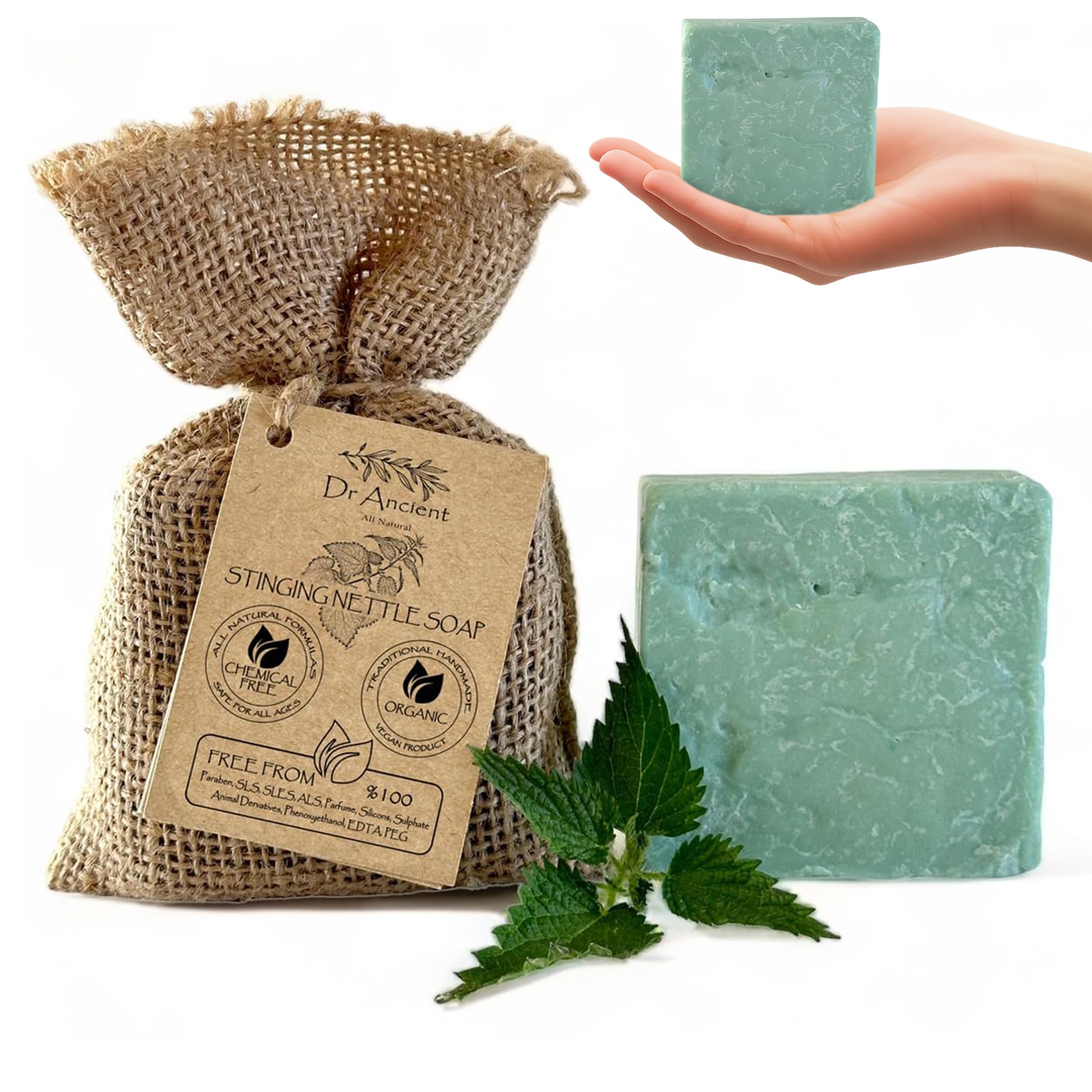 Dr.Ancient Turmeric Soap Bar, Organic Soap Bars Handcrafted the Traditional Way, Natural Chemical-Free, Vegan, Used for Face Wash, Body Wash, and Hand Cleansing, Nourishing & Daily Skincare Routine