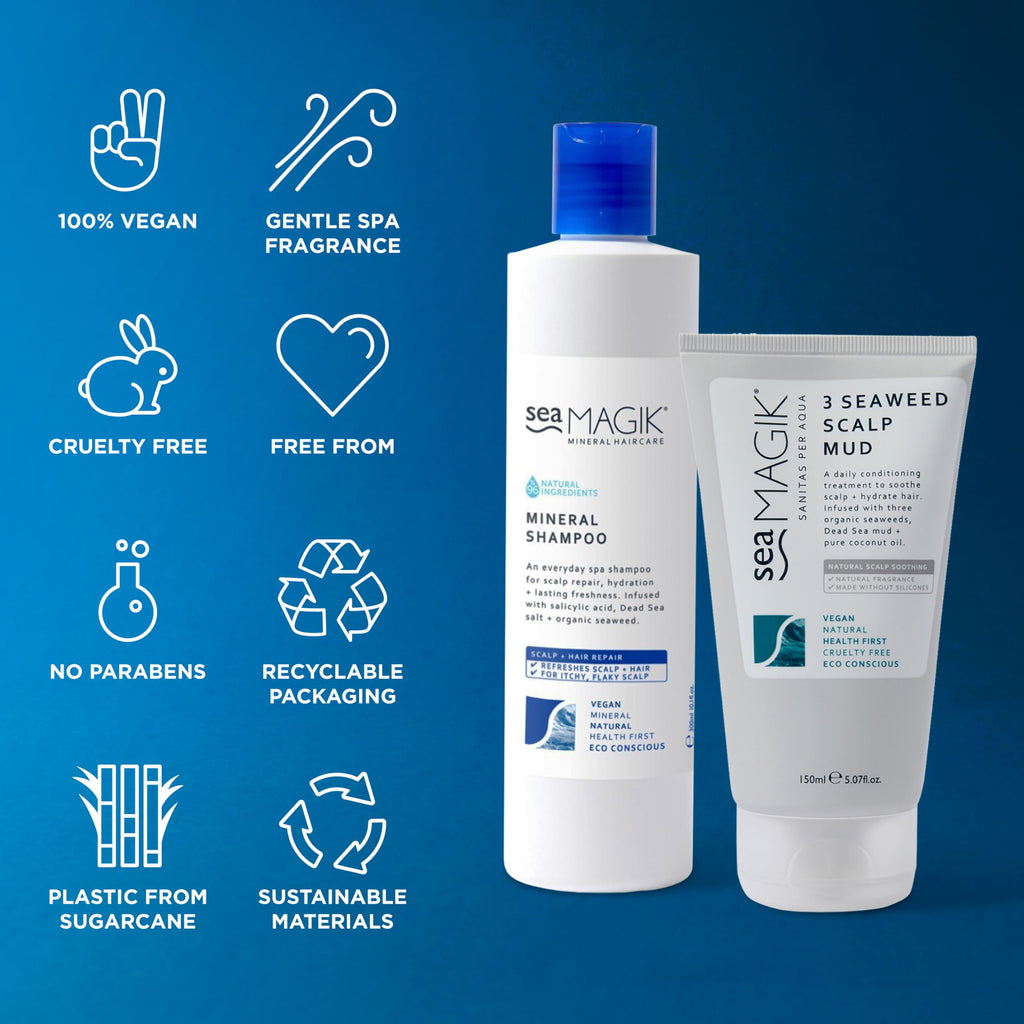 Sea Magik - Salicylic Acid Shampoo for Psoriasis & Itchy Scalp Relief, Soothing Antibacterial Seaweed Treatment for Medicated Conditions Like Folliculitis, Eczema & Scalp Acne, Cruelty-Free (300ml)