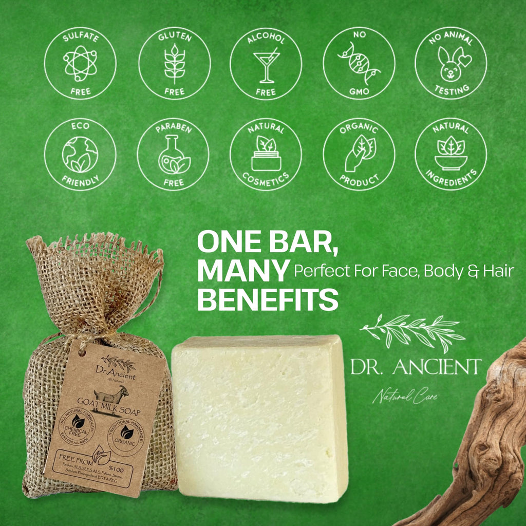 Dr.Ancient Turmeric Soap Bar, Organic Soap Bars Handcrafted the Traditional Way, Natural Chemical-Free, Vegan, Used for Face Wash, Body Wash, and Hand Cleansing, Nourishing & Daily Skincare Routine