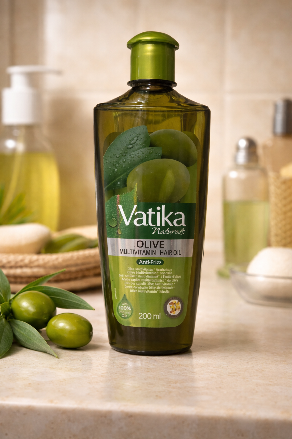 Vatika Multivitamin+ Olive Hair Oil - Anti-Frizz (200ml)
